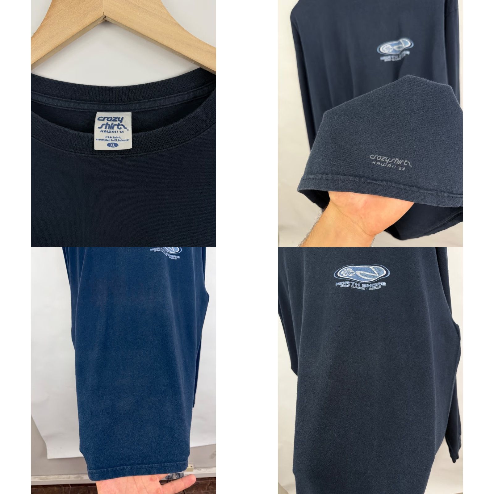 Vintage VINTAGE Crazy Shirts North Shore Surf Classic Hawaii Aloha Long Sleeve XL Dark Blue 90s Mens Shirt Size US XL / EU 56 / 4 - 8 Thumbnail