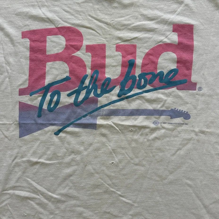 Budweiser Vintage 1991 Bud To The Bone Budweiser Band Promo T-Shirt Size US L / EU 52-54 / 3 - 2 Thumbnail