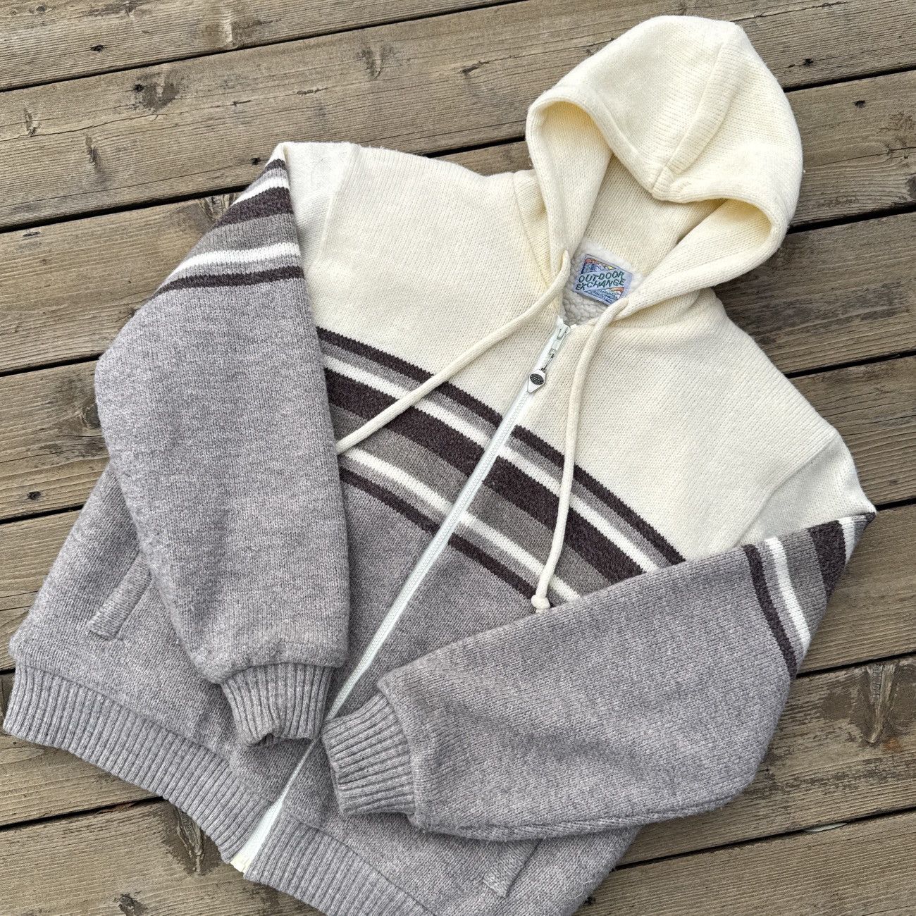 Vintage Vintage 80s Outdoor Exchange Sherpa Wool Blend Hoodie XL Size US XL / EU 56 / 4 - 1 Thumbnail