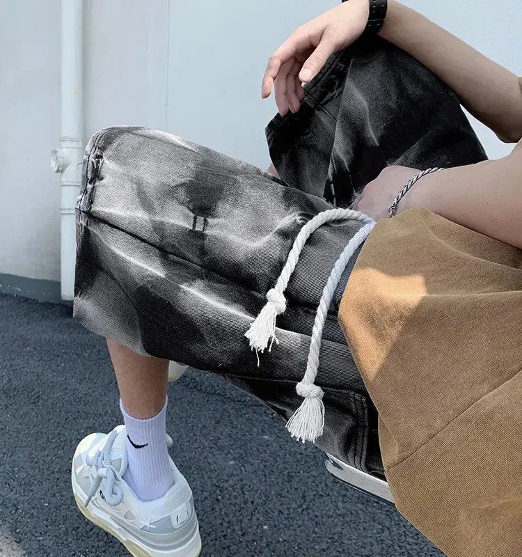 Japanese Brand Retro casual tie dyed denim shorts Size US 32 / EU 48 - 4 Thumbnail
