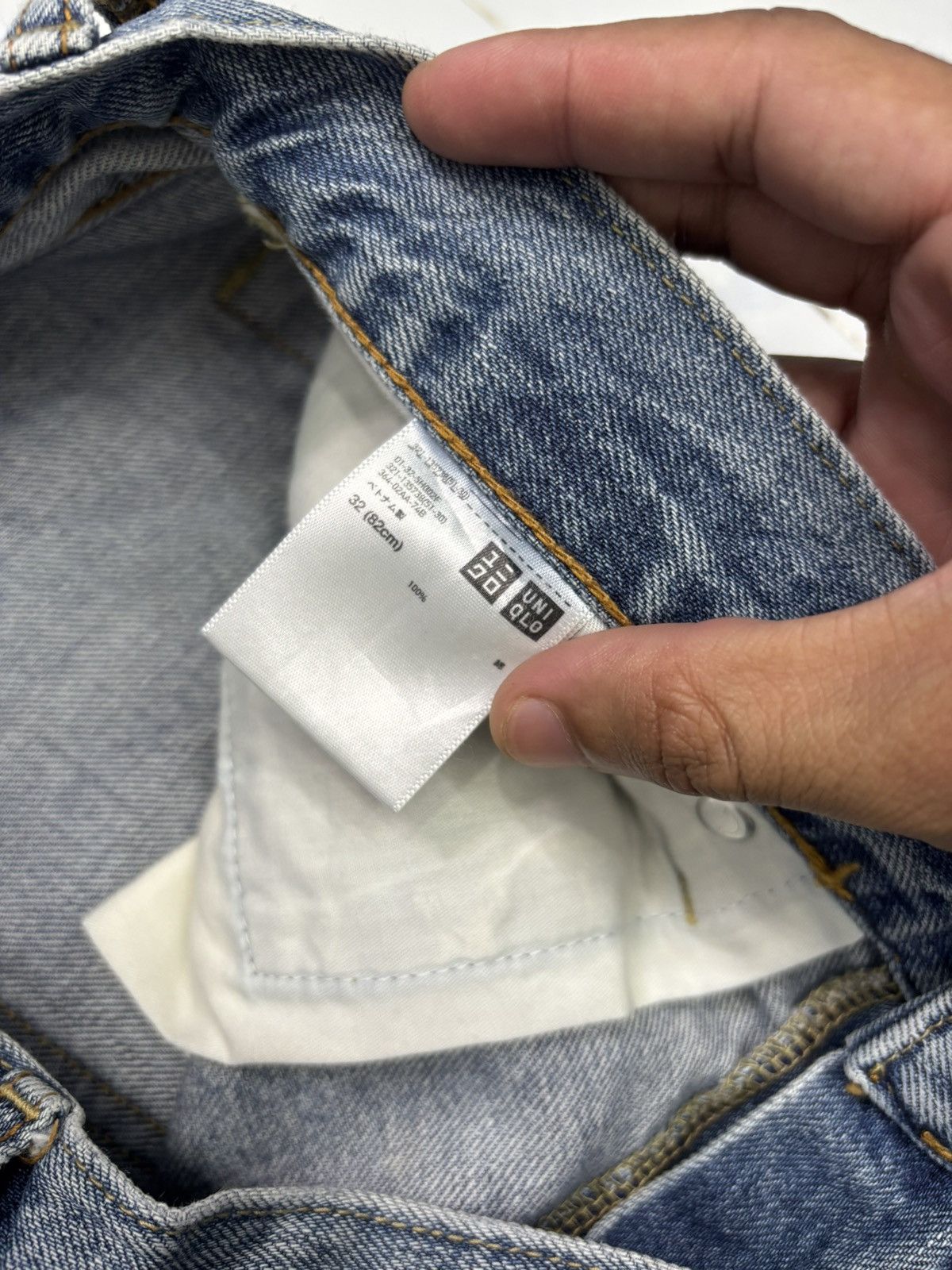 Undercover × Uniqlo Uniqlo Selvedge Japan Blue Wash Distressed Denim Jeans Size US 34 / EU 50 - 9 Thumbnail