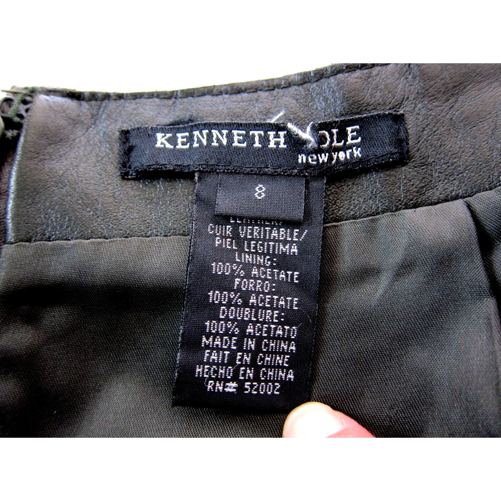 Kenneth Cole Kenneth Cole New York Black Leather Midi Pencil Straight A-Line Skirt Women 8 Size 30" / US 8 / IT 44 - 4 Thumbnail