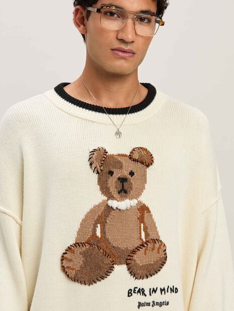 Palm Angels o1mle0226 Bear in Mind Sweater in Neutrals Size US XL / EU 56 / 4 - 5 Thumbnail