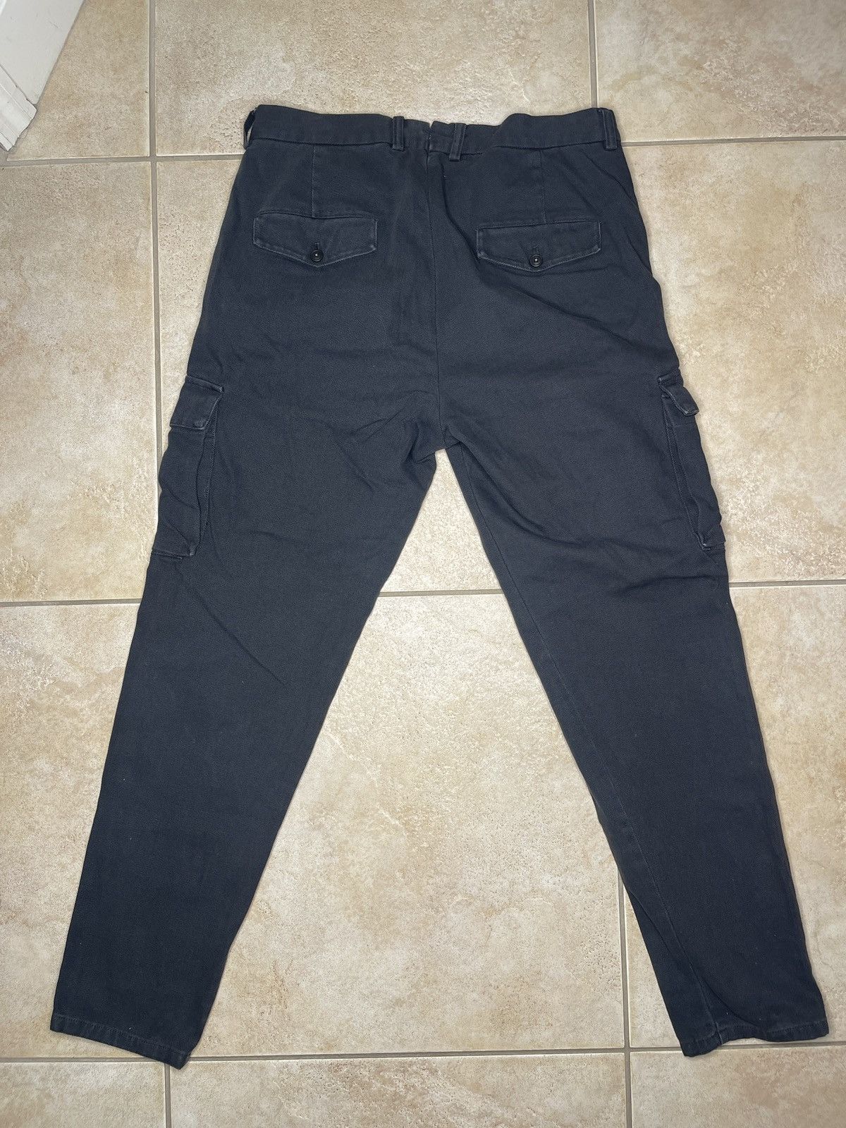 Eleventy Eleventy Milano Men's Black Canvas Cargo Trouser Pants W33 Size US 33 - 2 Thumbnail