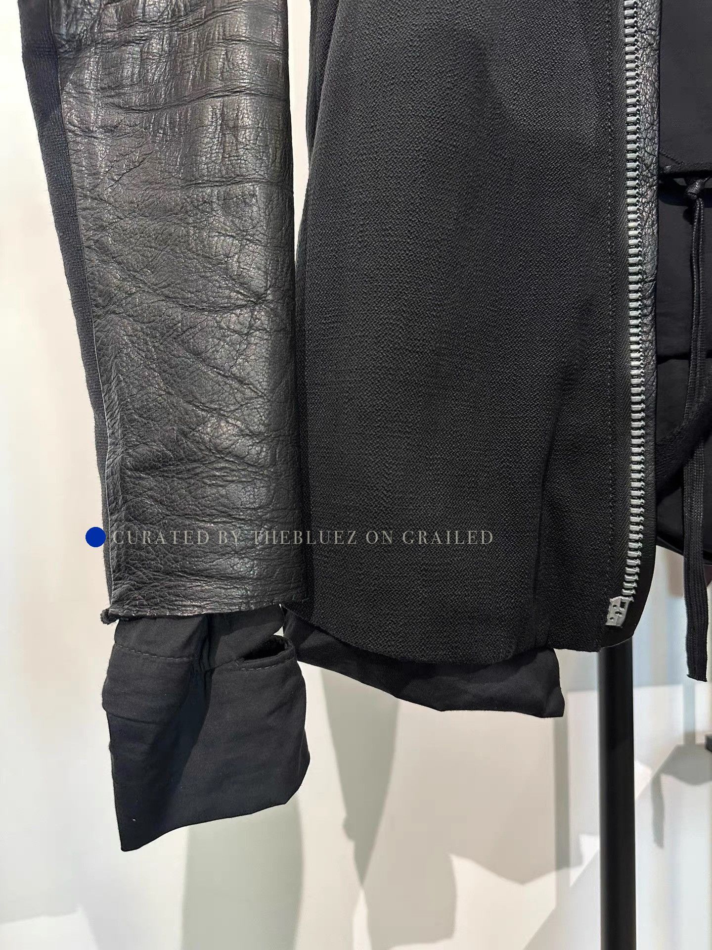 Boris Bidjan Saberi Stylish Black Leather & Denim Panel Jacket Size US S / EU 44-46 / 1 - 1 Preview