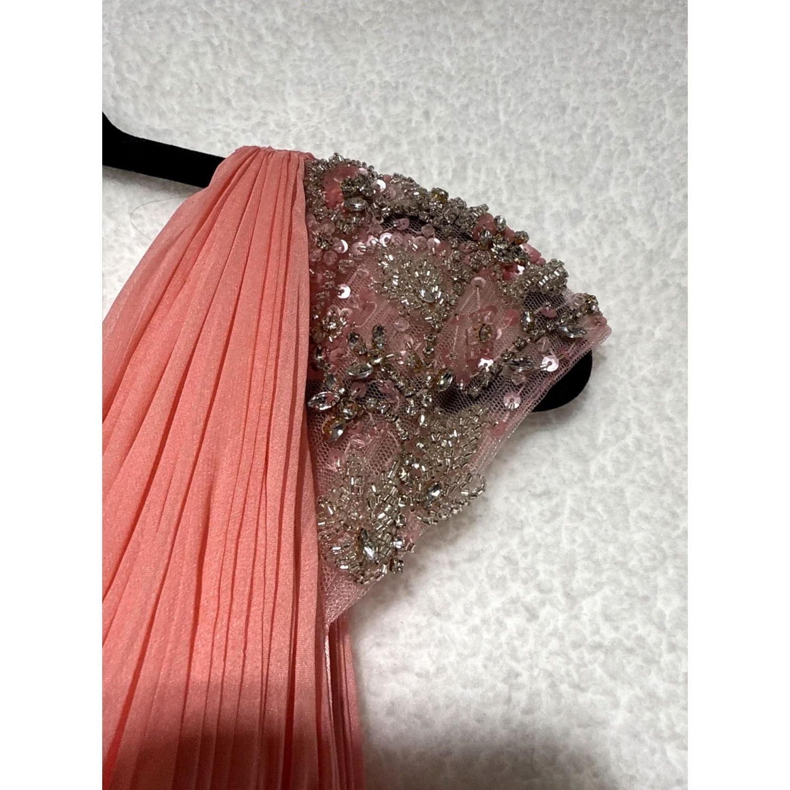 Mac Duggal Mac Duggal A-Line Gown NWT 67811 CHIFFON BEADED CAP SLEEVE Pink Coral 10 Women VINTAGE No Size ONE SIZE - 7 Thumbnail