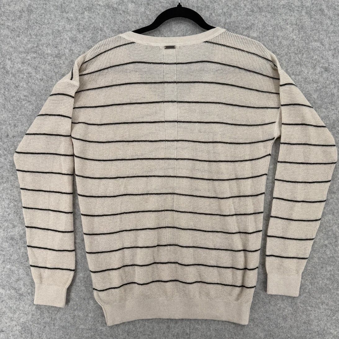 Prana NWT prAna Oatmeal Stripe Milani V-Neck Sweater Size SMALL Size S / US 4 / IT 40 - 4 Thumbnail