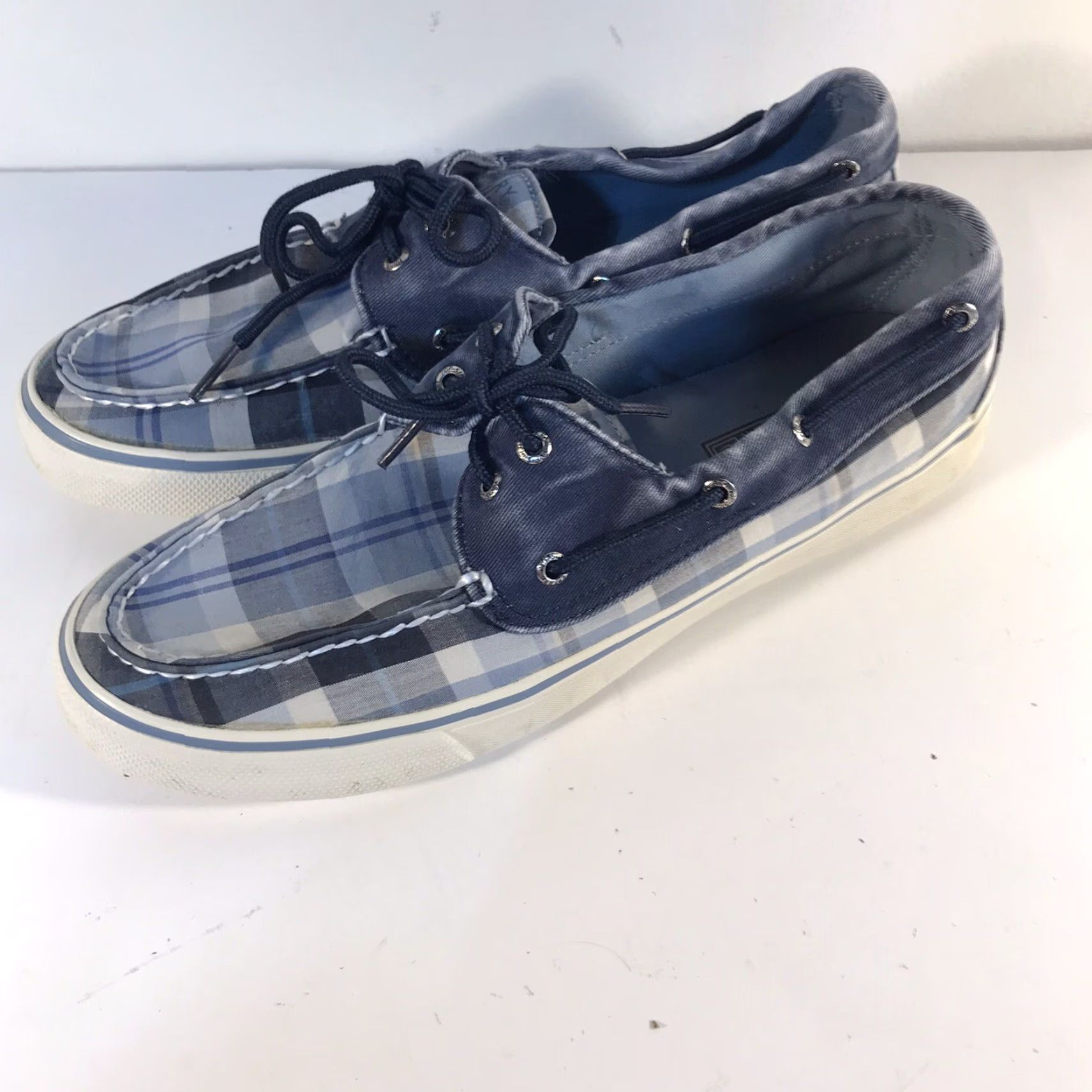 Sperry VINTAGE Sperry Top Sider Boat Shoes Womens Size 10M Plaid Canvas Casual Slip-On Size L / US 10 / IT 46 - 3 Thumbnail