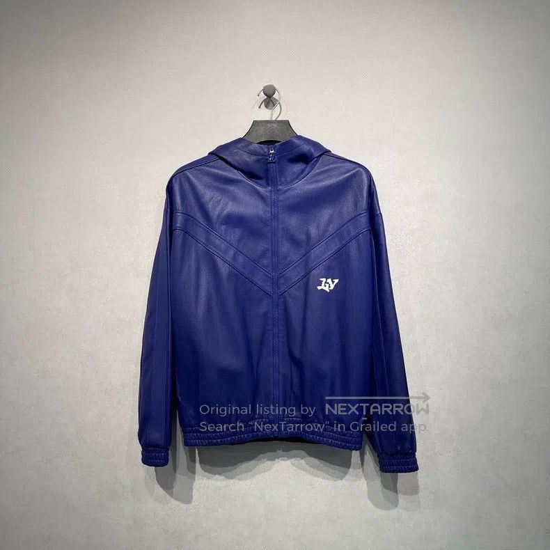 Louis Vuitton Purple Hooded Leather Jacket