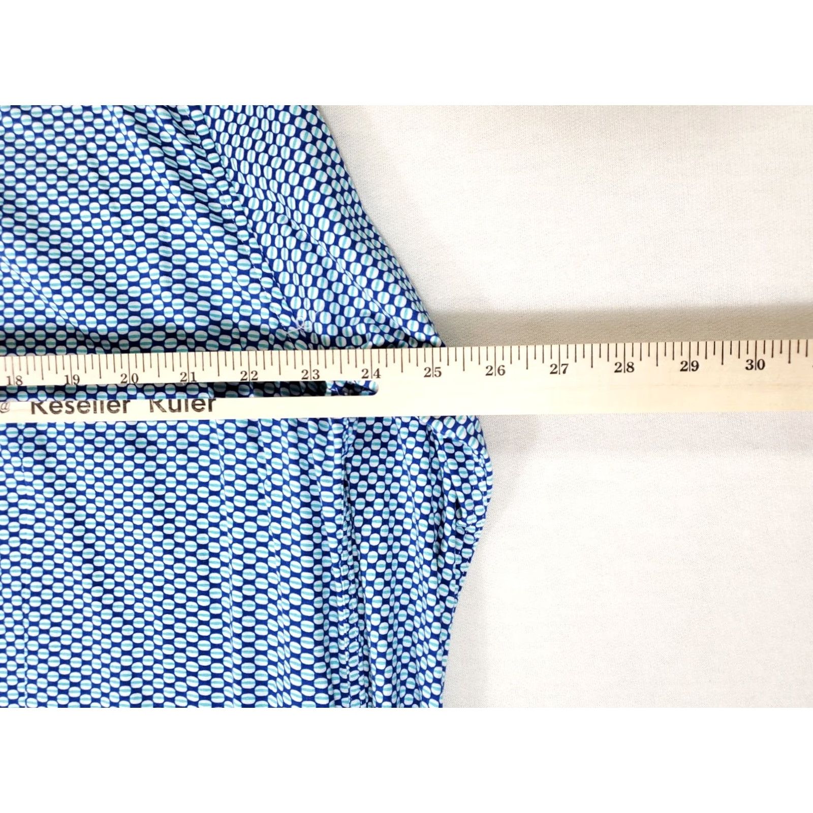 Vintage Buttercloth Dress Shirt Flip-Cuff Blue Patterned Long Sleeve Mens XL Size 46R - 6 Thumbnail