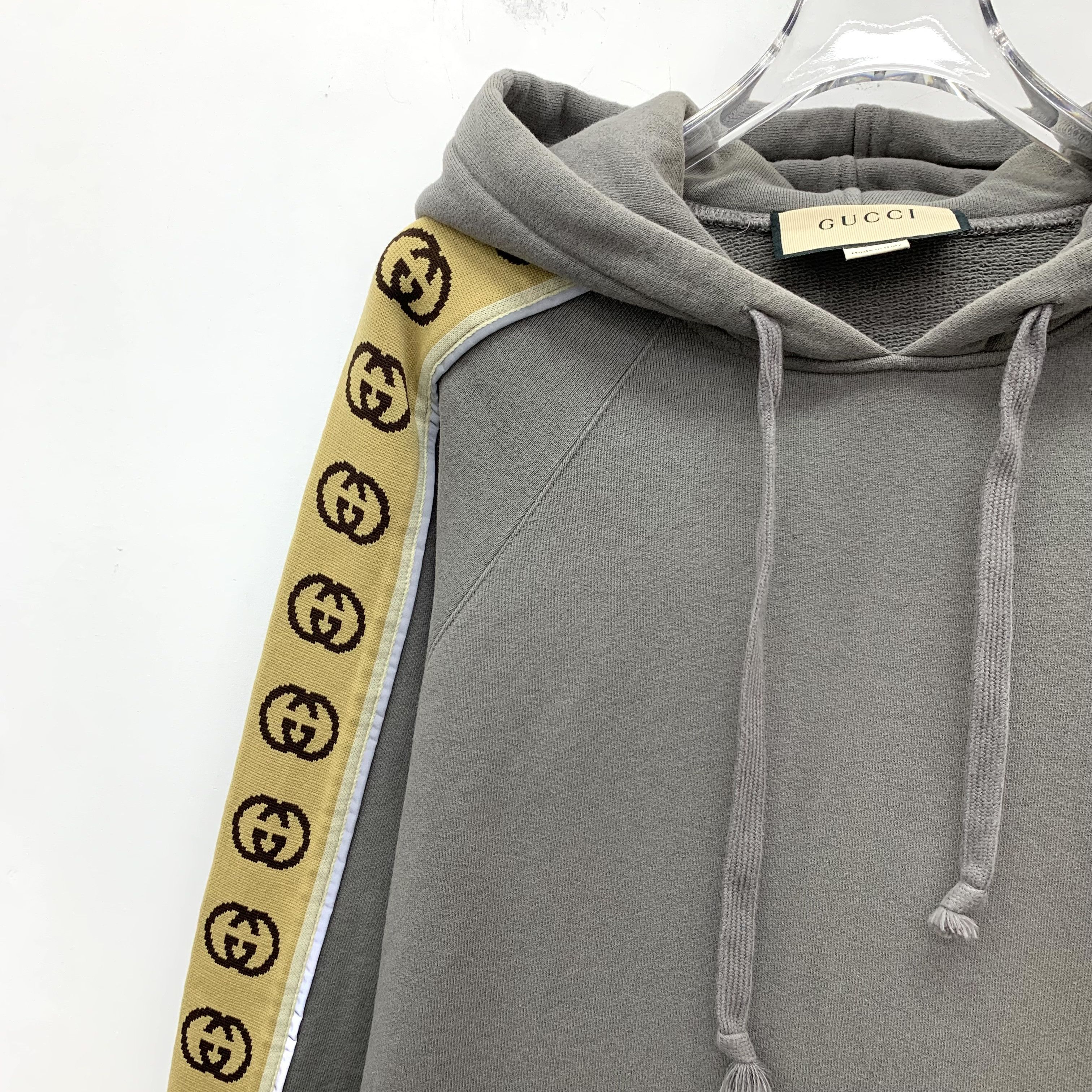Gucci Gucci Logo Stripe Hoodie Grey-Brown (XS) Size XS / US 0-2 / IT 36-38 - 3 Thumbnail