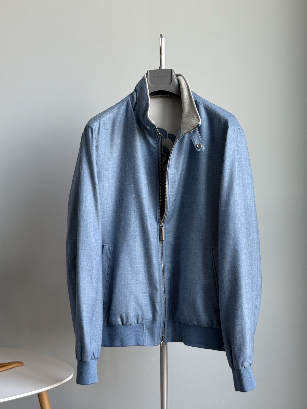 Stefano Ricci RRP~$5790 Stefano Ricci Wool Silk Linen Bomber Jacket Zip Size US L / EU 52-54 / 3 - 7 Thumbnail