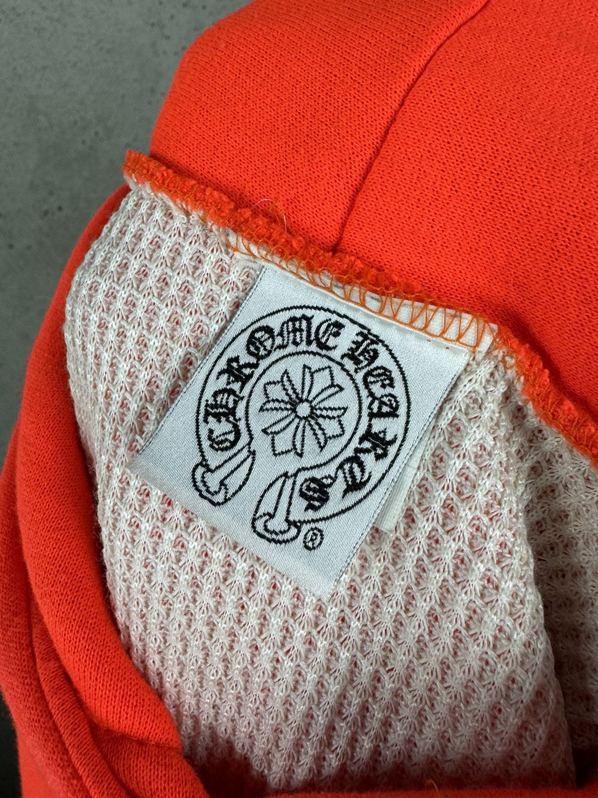 Chrome Hearts Rare Vintage 90s Chrome Hearts Thermal Orange Hoodie