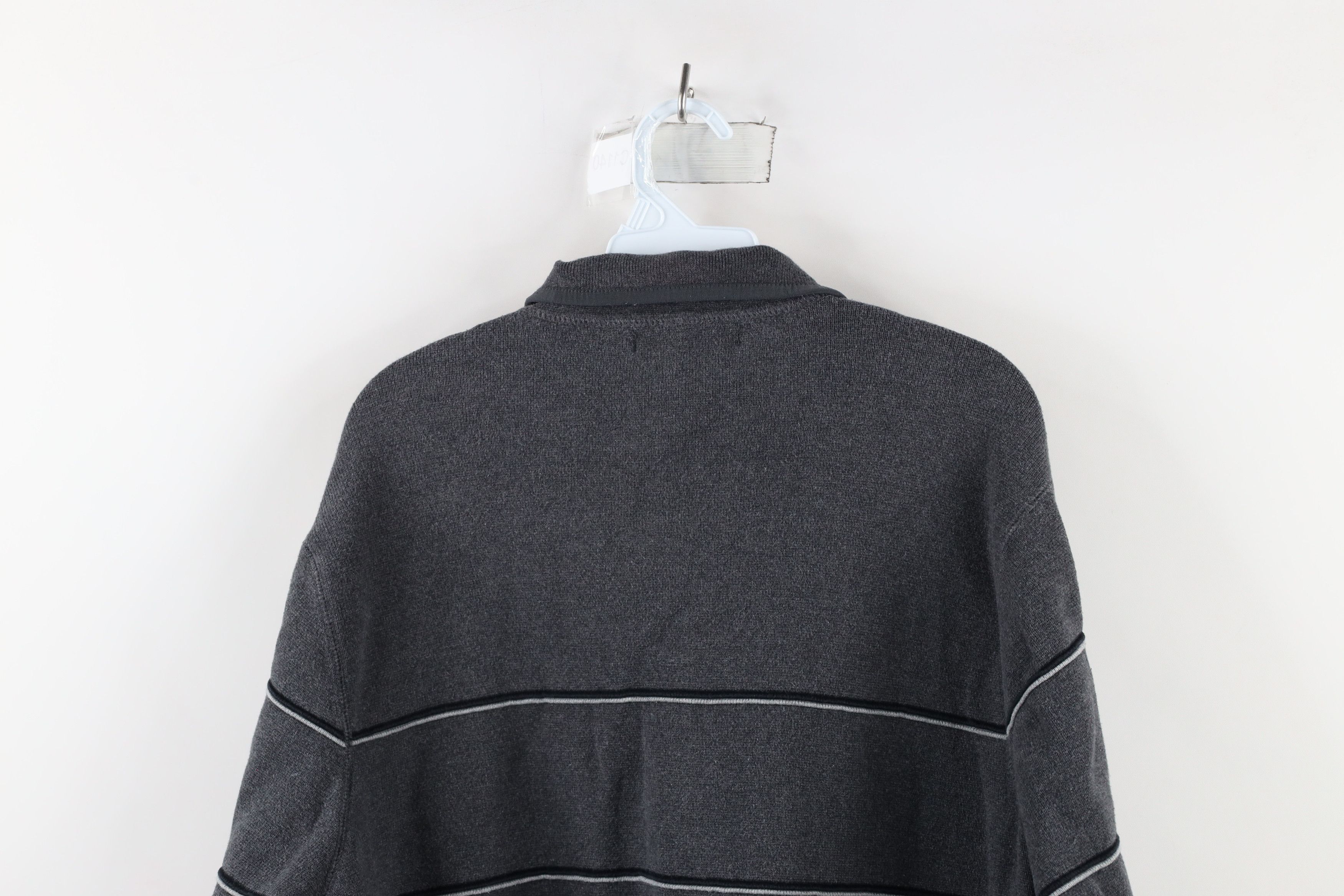Vintage Vintage 90s Streetwear Striped Heavyweight Half Zip Sweater Size US L / EU 52-54 / 3 - 11 Thumbnail