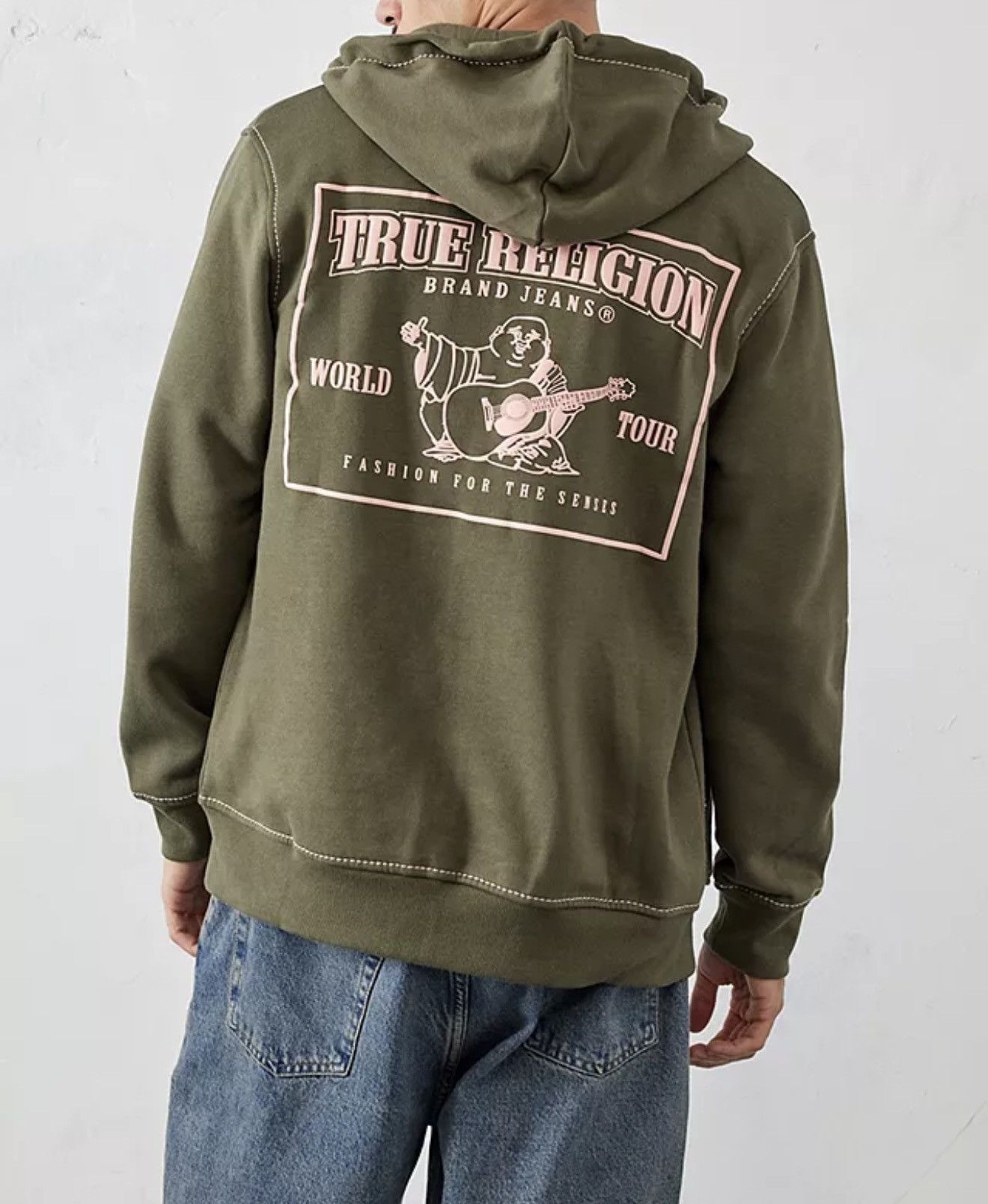 True Religion True Religion Khaki Logo Zip-Up Hoodie Size US XL / EU 56 / 4 - 1 Thumbnail