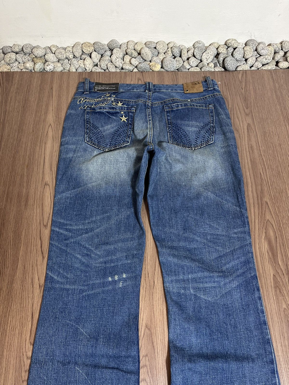 Armani × Armani Exchange AX Armani Exchange emboirdery washed regular bootcut jeans Size US 33 - 4 Thumbnail