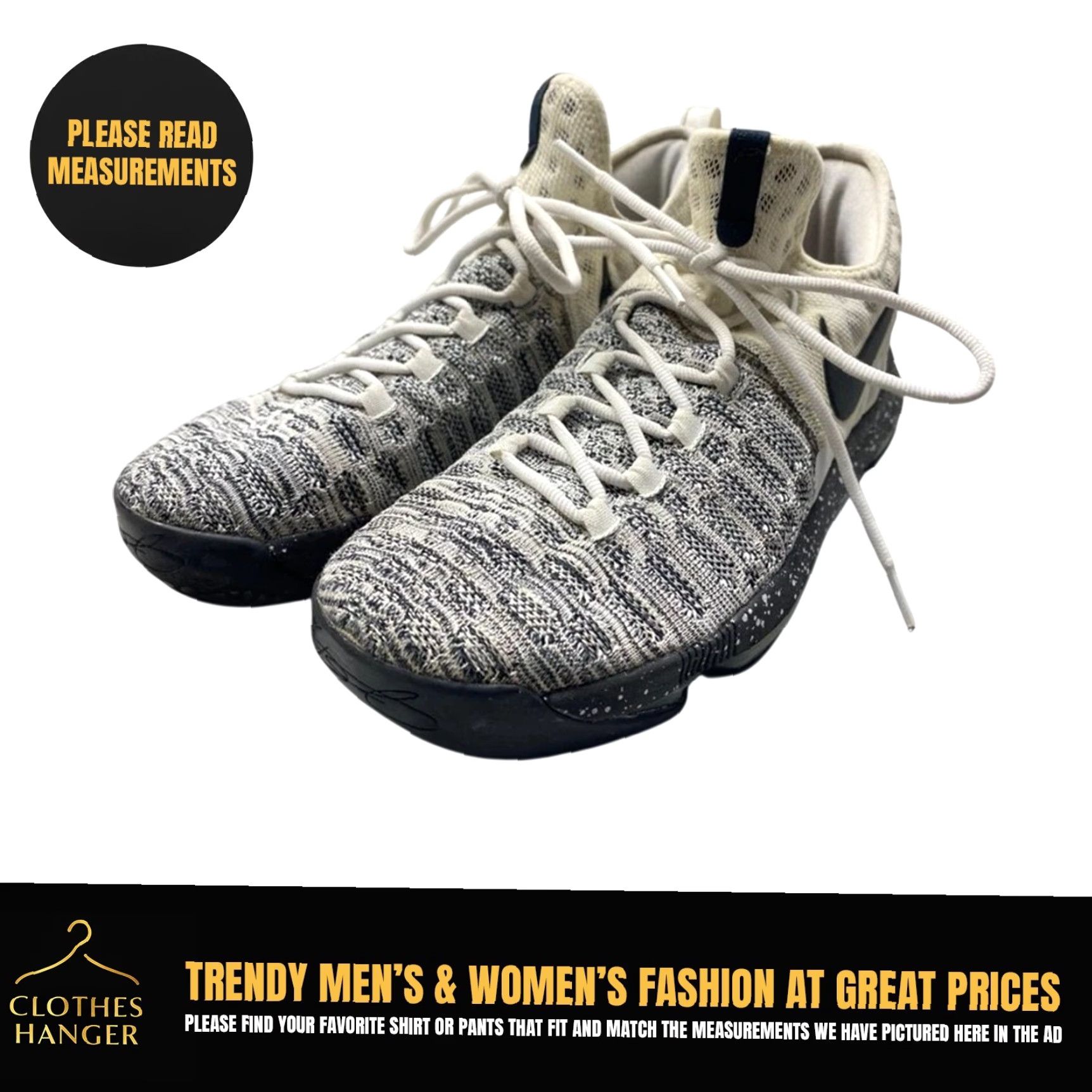 Nike Nike KD 9 Mens Size 9.5 Black/White 2016 Oreo 843392-100 Basketball Sneakers Size US 9 / EU 42 - 2 Thumbnail