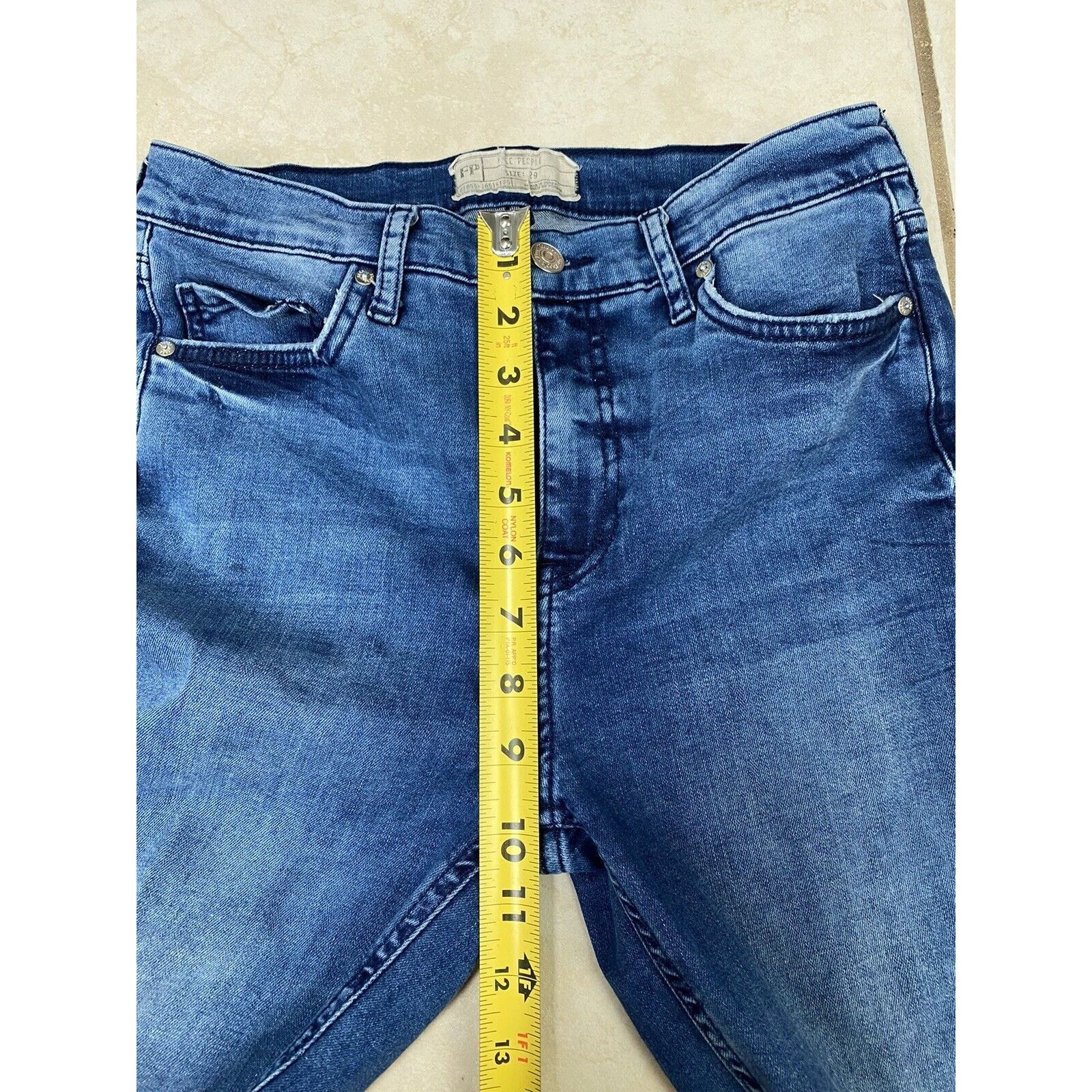 Free People Free People 29 Regular Distressed Stretch Blue Denim Jeans Size 29" - 8 Thumbnail