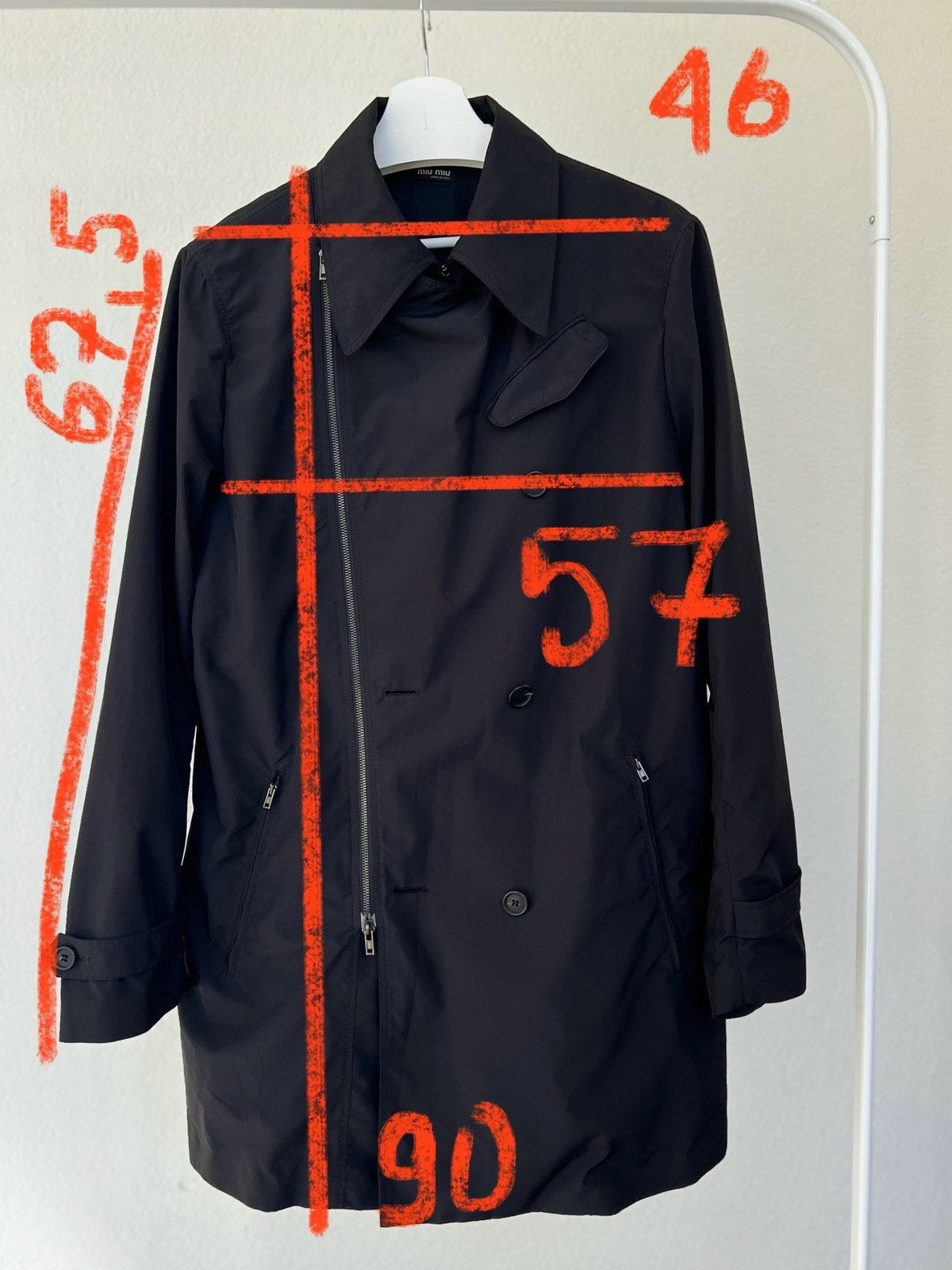 Miu Miu Miu Miu Asymetric Trench Coat nylon 50 XL XXL vintage Size XL / US 12-14 / IT 48-50 - 12 Thumbnail