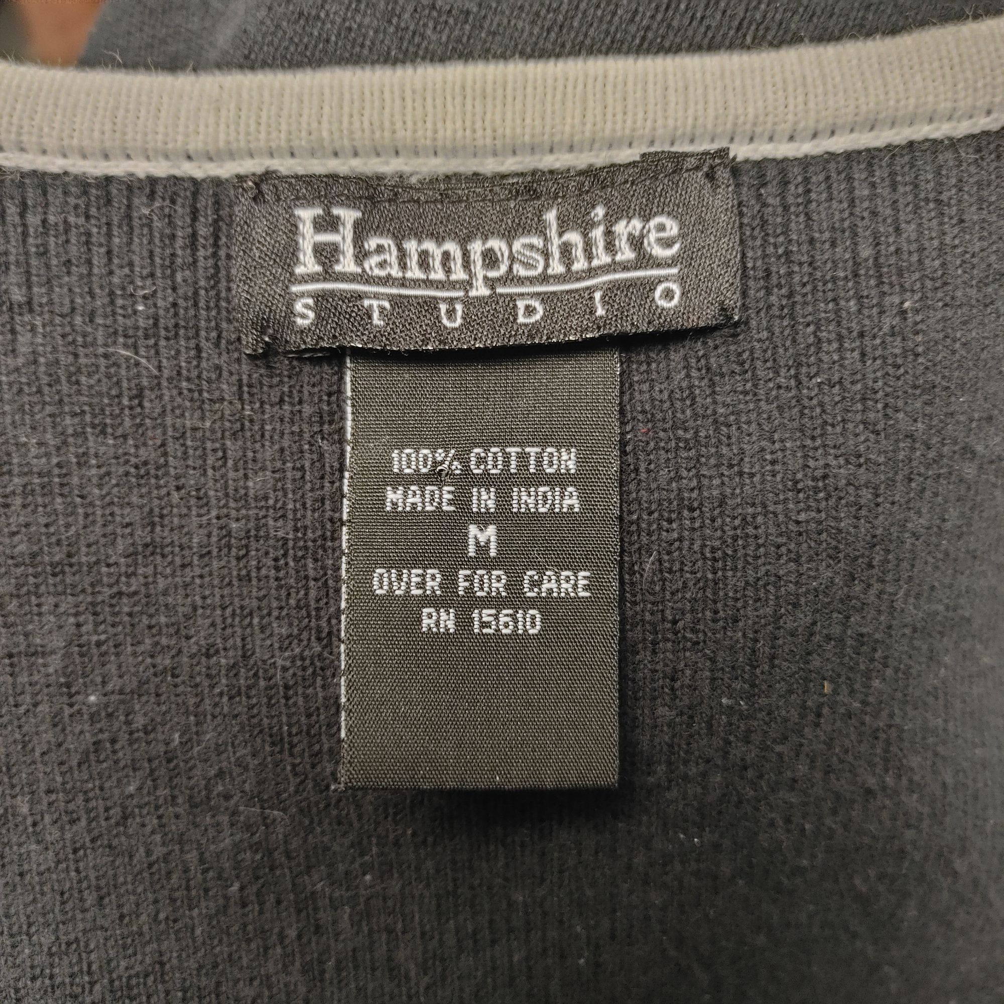 Other Hampshire Studio Women's White/Blue Color Block Knit T-Shirt Size M / US 6-8 / IT 42-44 - 3 Thumbnail