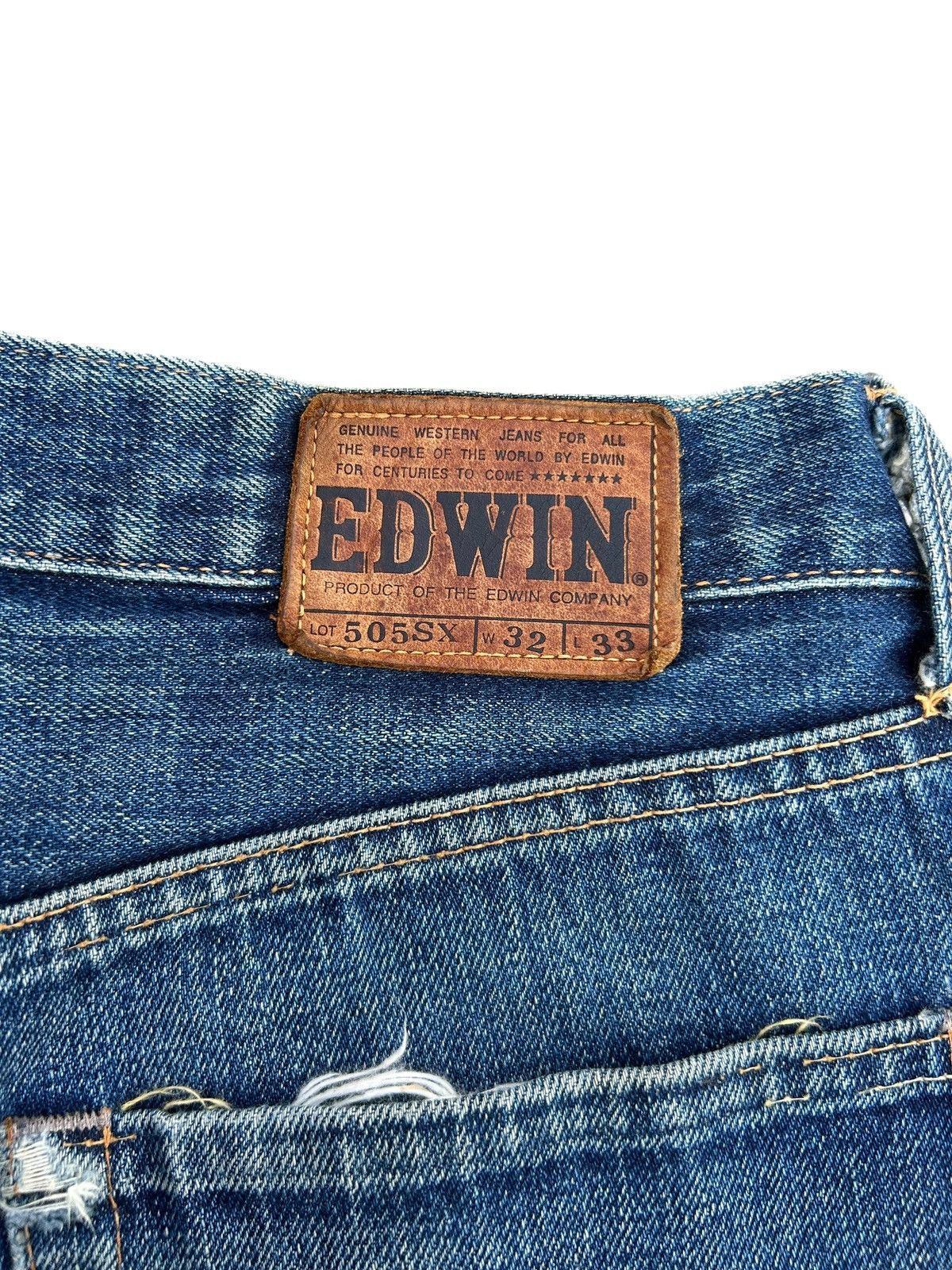 Kapital VINTAGE EDWIN 505XS SELVEDGE DISTRESSED DENIM JEANS Size US 30 / EU 46 - 10 Thumbnail