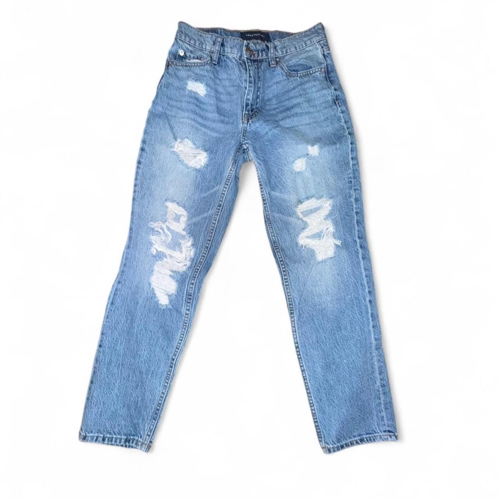 Aeropostale Aeropostale Mom Jeans – Light Wash Distressed Size 26" / US 2 / IT 38 - 1 Thumbnail