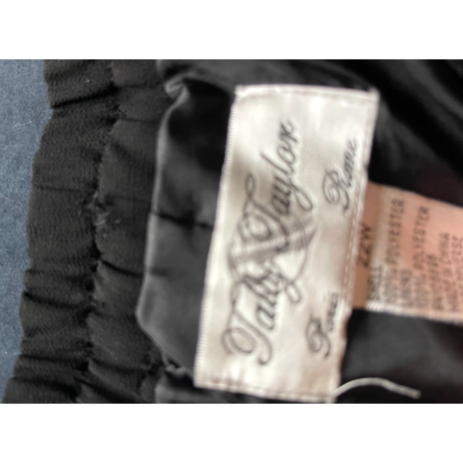 Vintage TALLY TAYLOR Skirt Womens Size 22 W Black Polyester Stretch Waist Long A-Line Womens Ladies Plus Sized 22 Black Skirt Size 40" / US 18 - 2 Thumbnail
