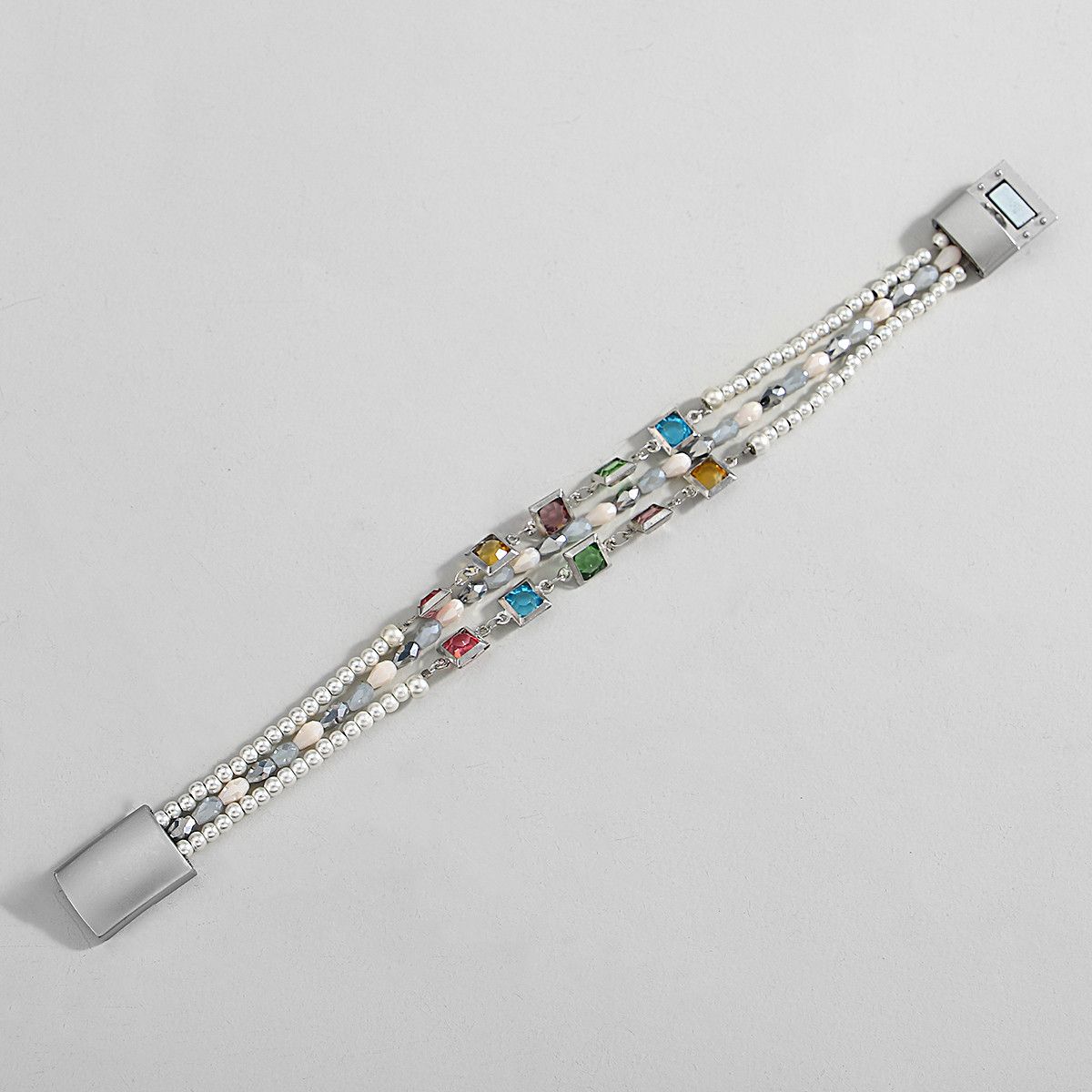 Jewelry Square Crystal Beads Charm Bracelets Size ONE SIZE - 2 Thumbnail
