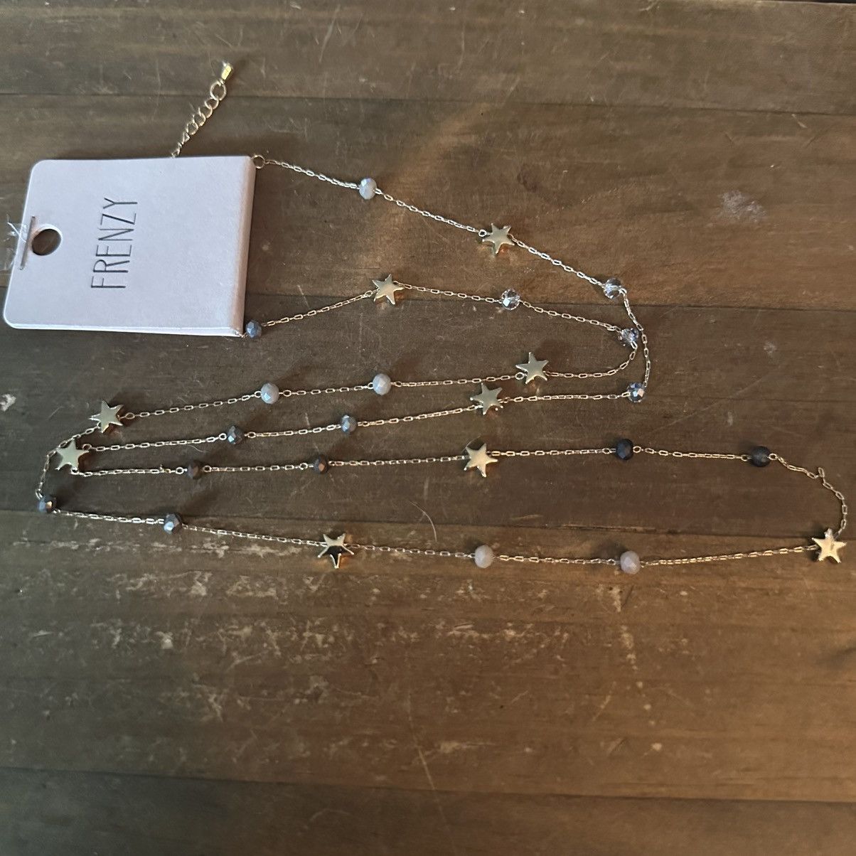 Other Frenzy long gold tone station stars and crystals necklace Size ONE SIZE - 5 Thumbnail