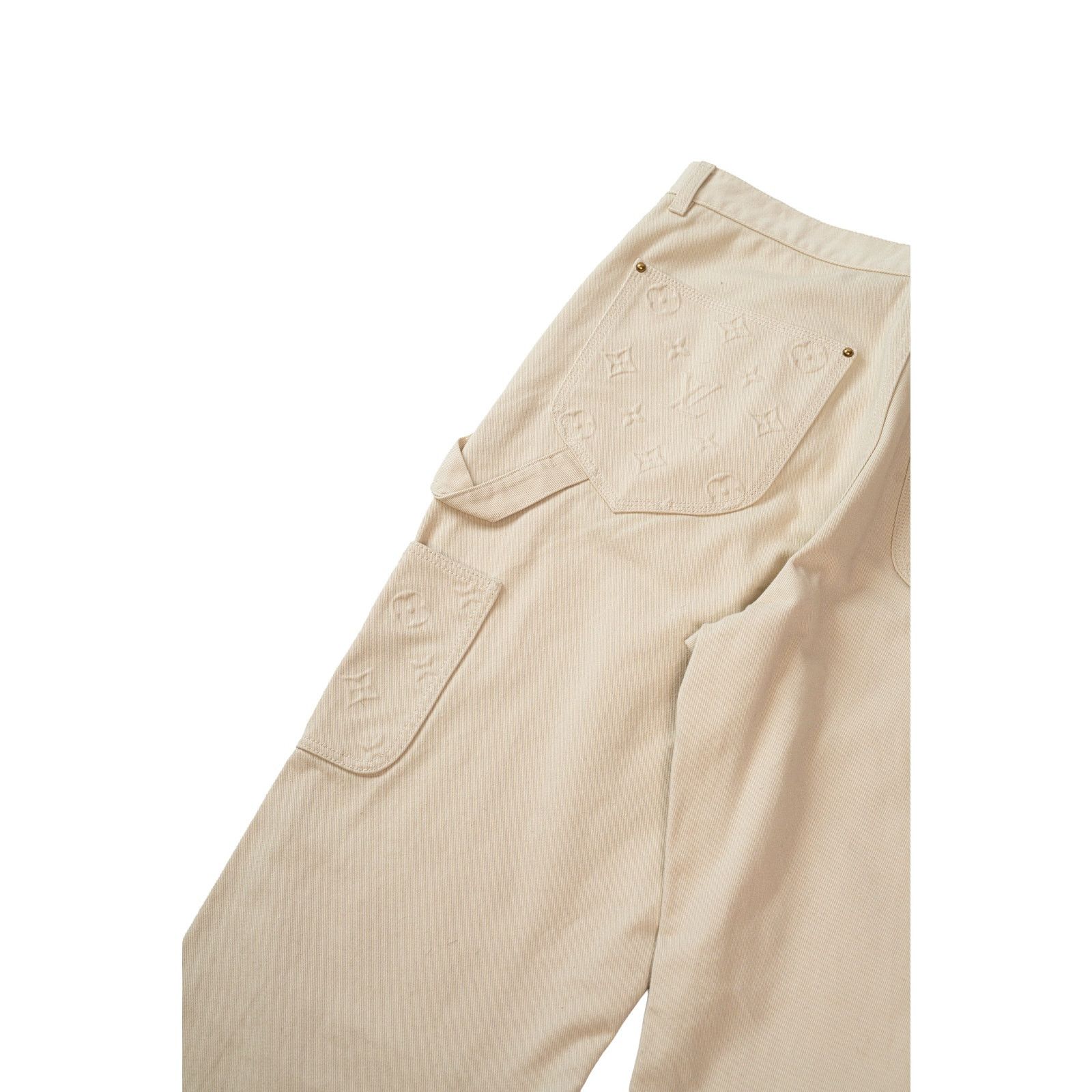 Louis Vuitton Biege Monogram Double Knee Jeans Size US 34 / EU 50 - 4 Thumbnail