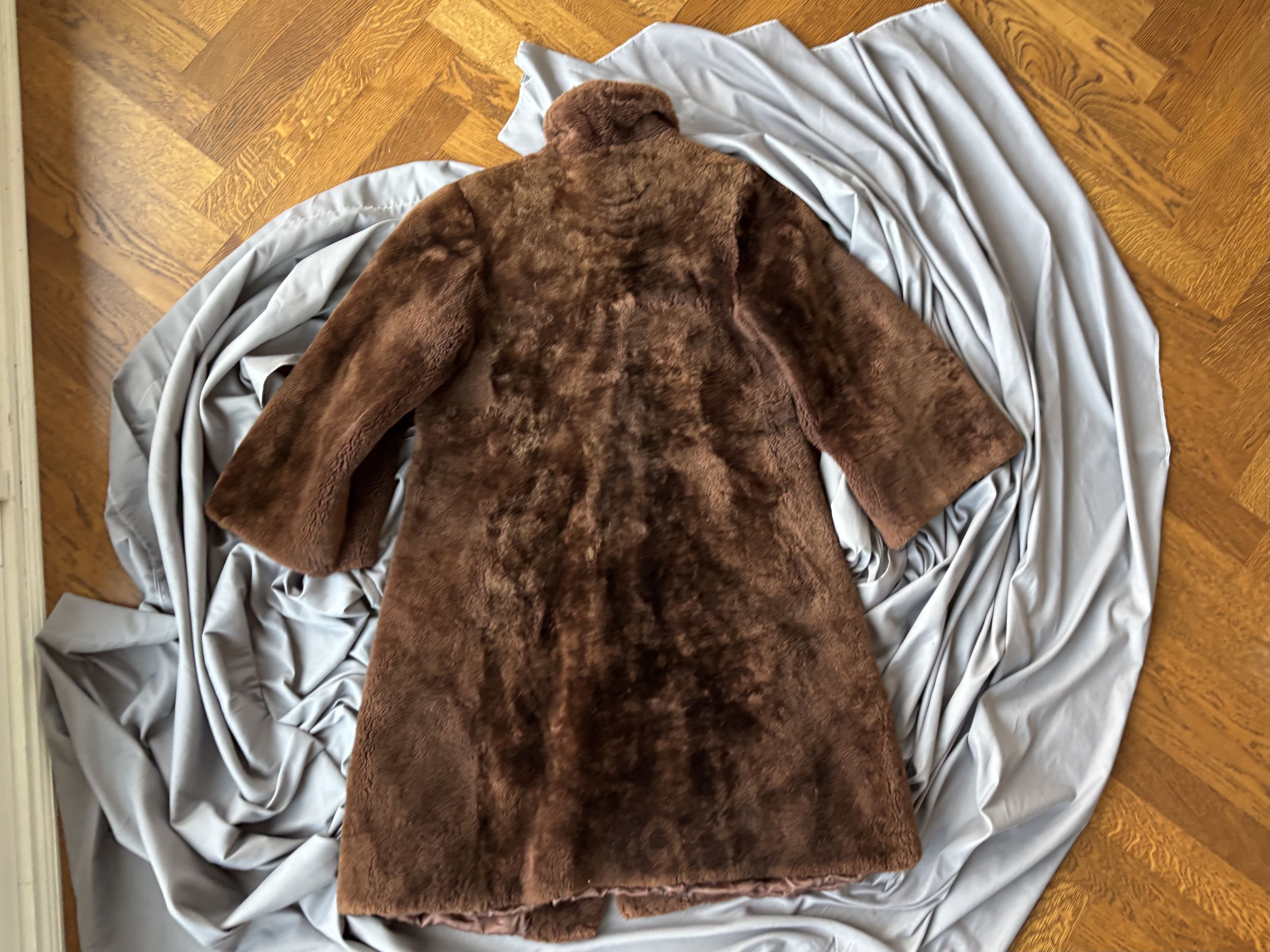 Vintage 1950s Fur Coat Vintage Sheared Beaver Long Trench Overcoat Size US XS / EU 42 / 0 - 17 Thumbnail