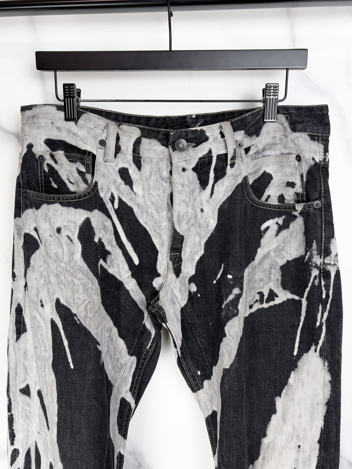 Rick Owens FW16 Rick Owens DRKSHDW Bleach Vomit Detroit Denim Jeans Size US 32 / EU 48 - 3 Thumbnail