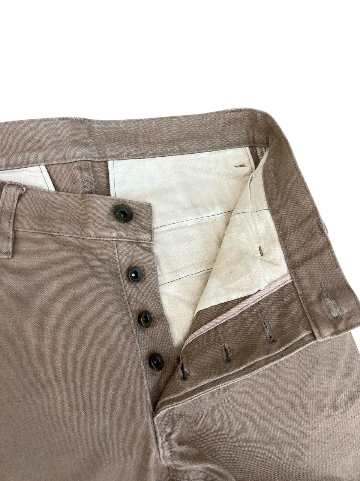 Kazuyuki Kumagai Attachment Attachment Japan Patina Waxed Cotton Duck Flare Cargo Pant Size US 29 - 7 Thumbnail