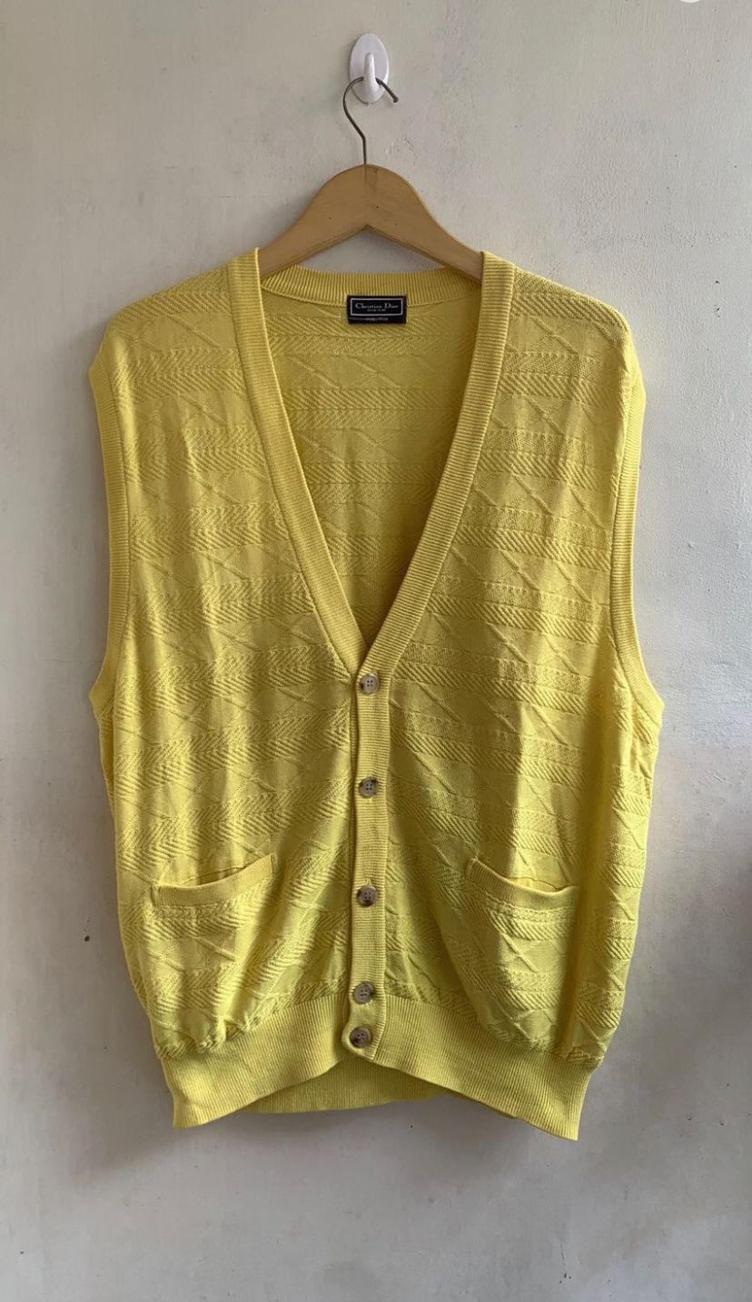 Christian Dior Monsieur × Vintage Christian Dior Monsieur yellow cardigan Size US XL / EU 56 / 4 - 1 Thumbnail