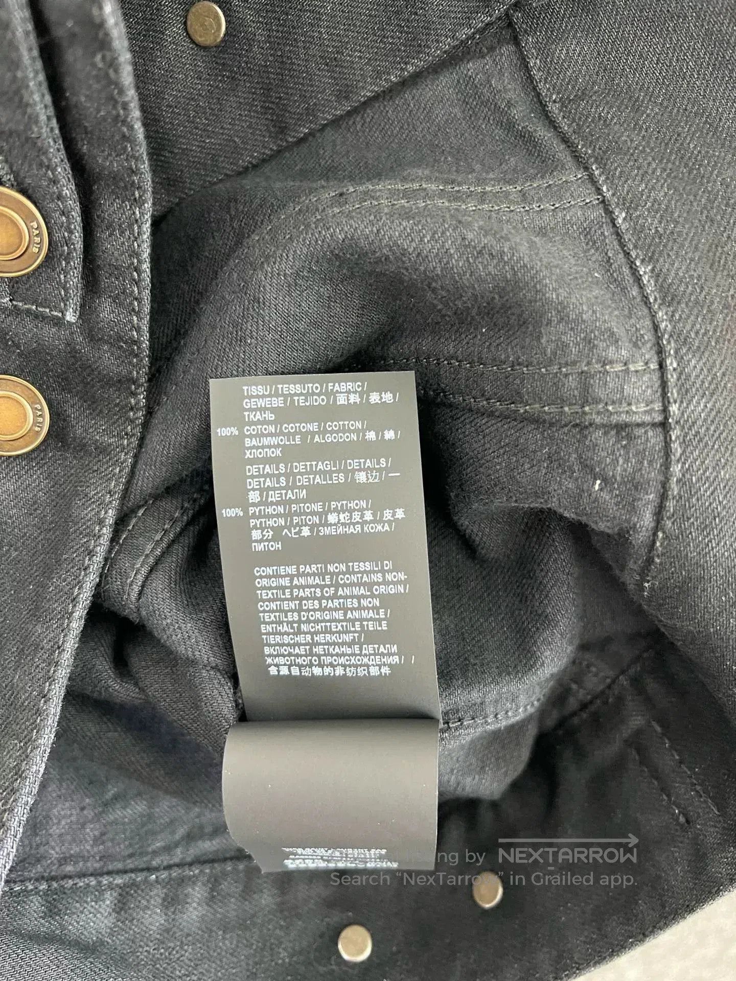 Saint Laurent Paris YSL Classic Black Denim Jacket. Size M / US 6-8 / IT 42-44 - 6 Thumbnail