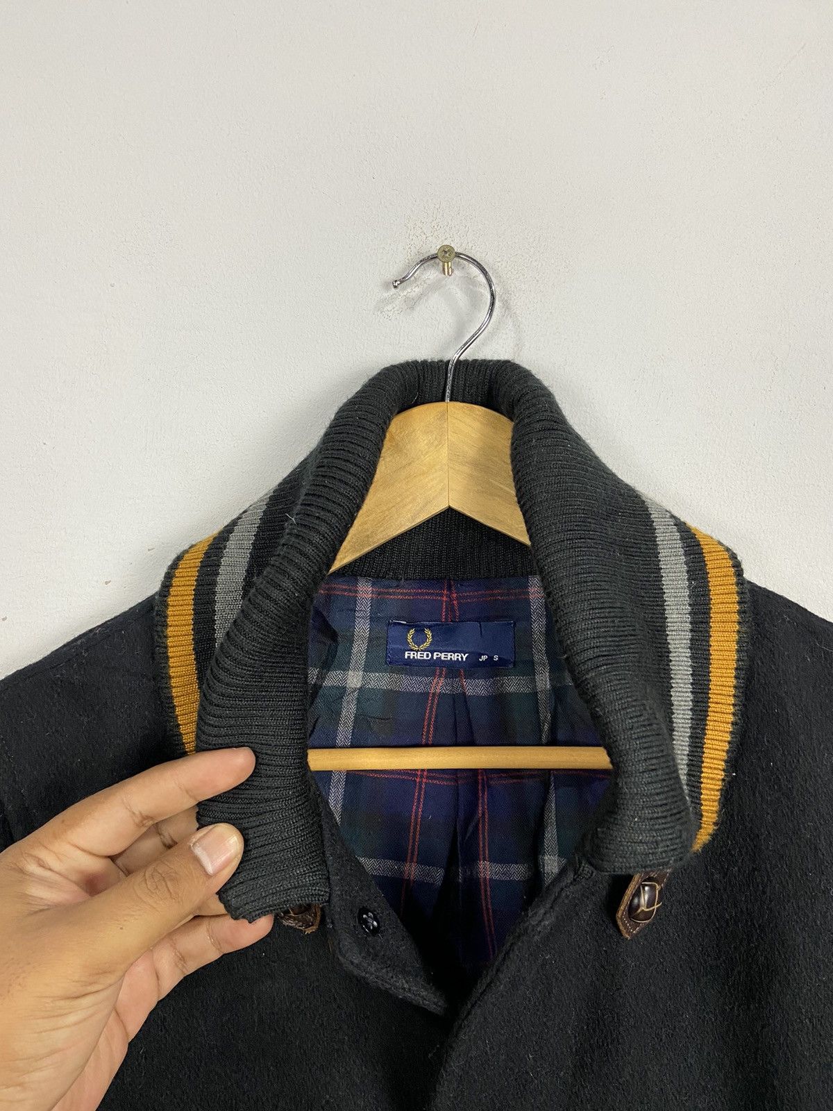Fred Perry × Other Fred Perry Black Mustard Ribbed Wool Jacket Size US S / EU 44-46 / 1 - 6 Thumbnail
