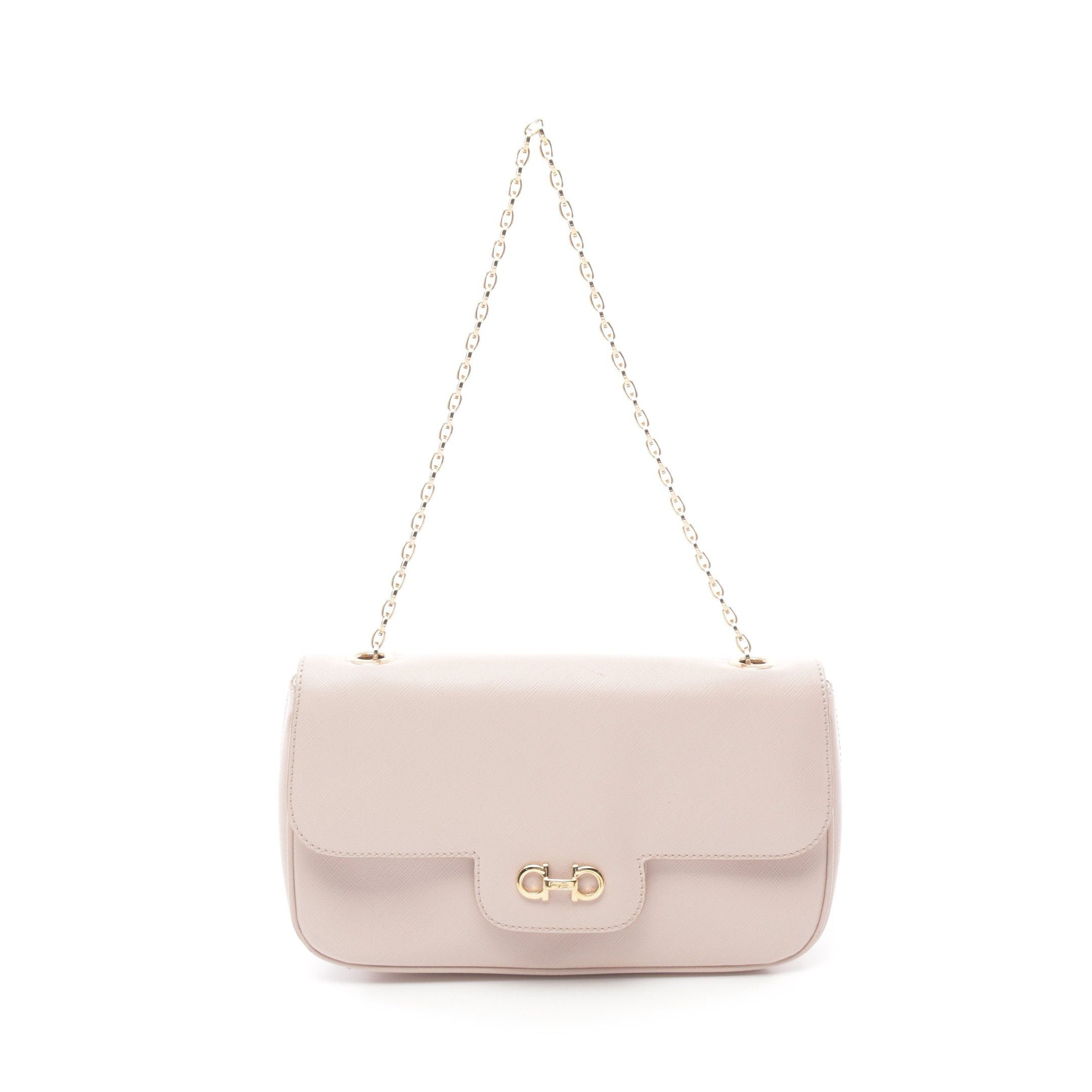 Salvatore Ferragamo Salvatore Ferragamo Gancini Chain Shoulder Bag Leather Light Pink Size ONE SIZE - 1 Thumbnail