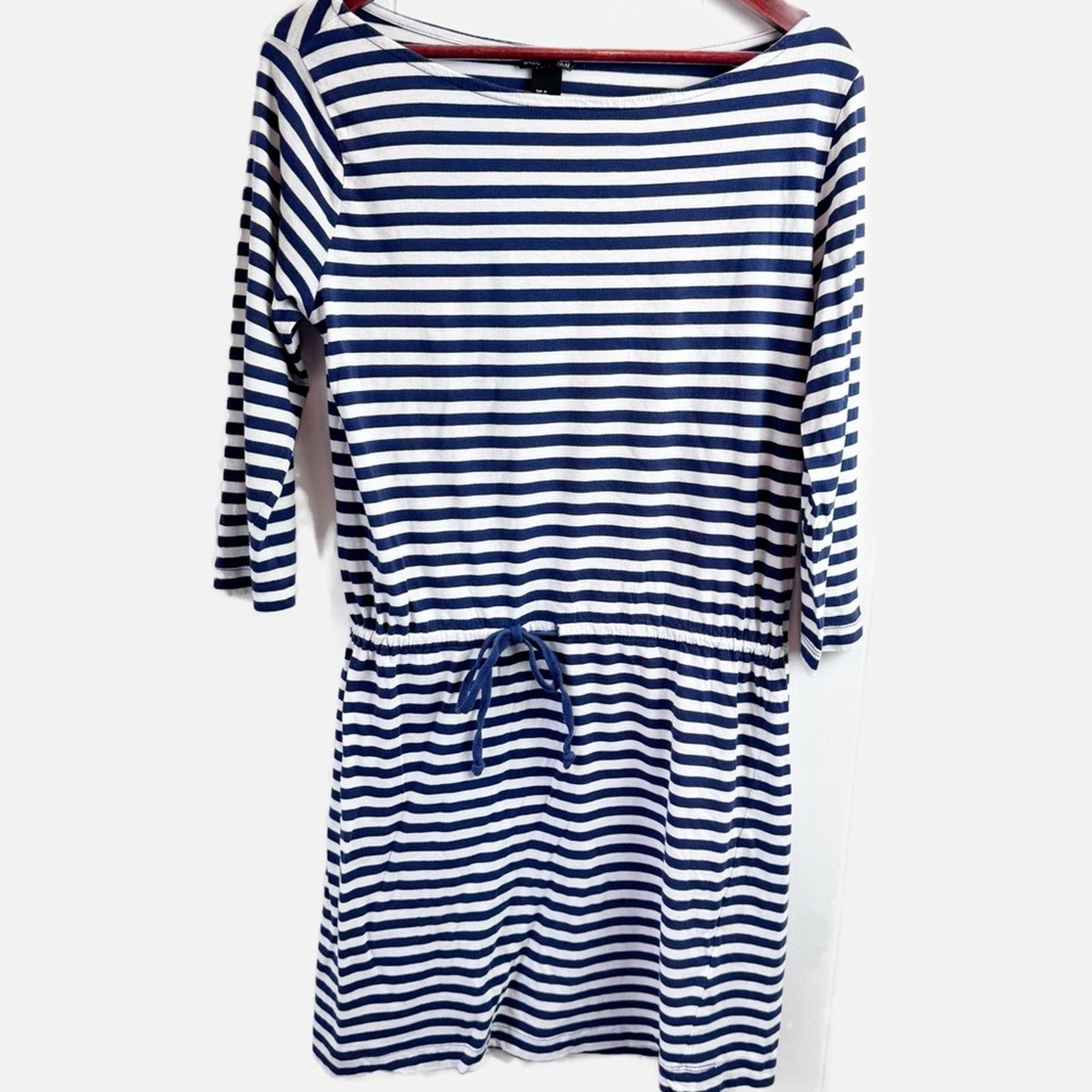 H&M H&M Basic Navy & White Striped Popover Dress Women Size Med Size M / US 6-8 / IT 42-44 - 1 Thumbnail