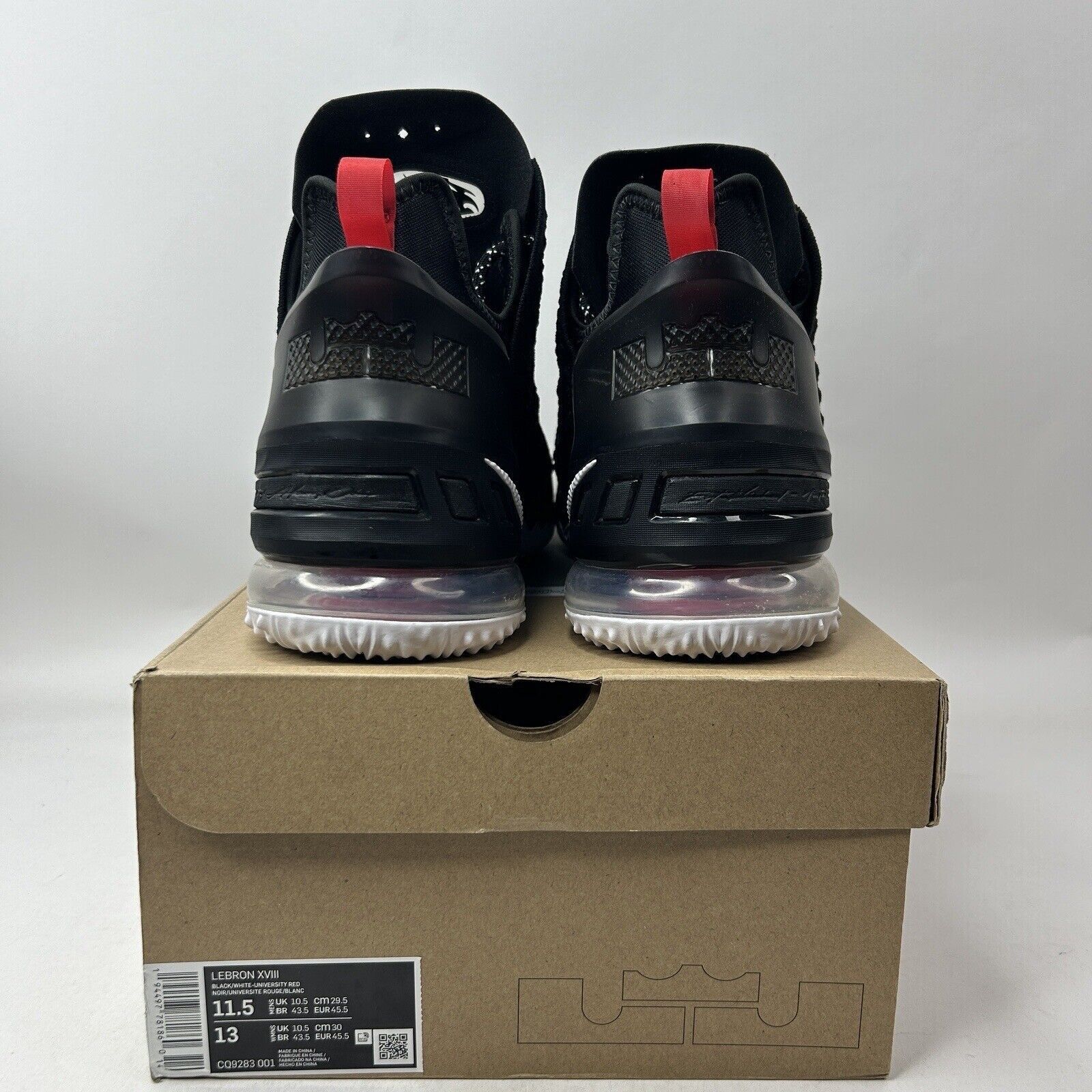 Nike Nike LeBron 18 XVIII "Bred/Black University Red” 2023 Size US 11.5 / EU 44-45 - 4 Thumbnail