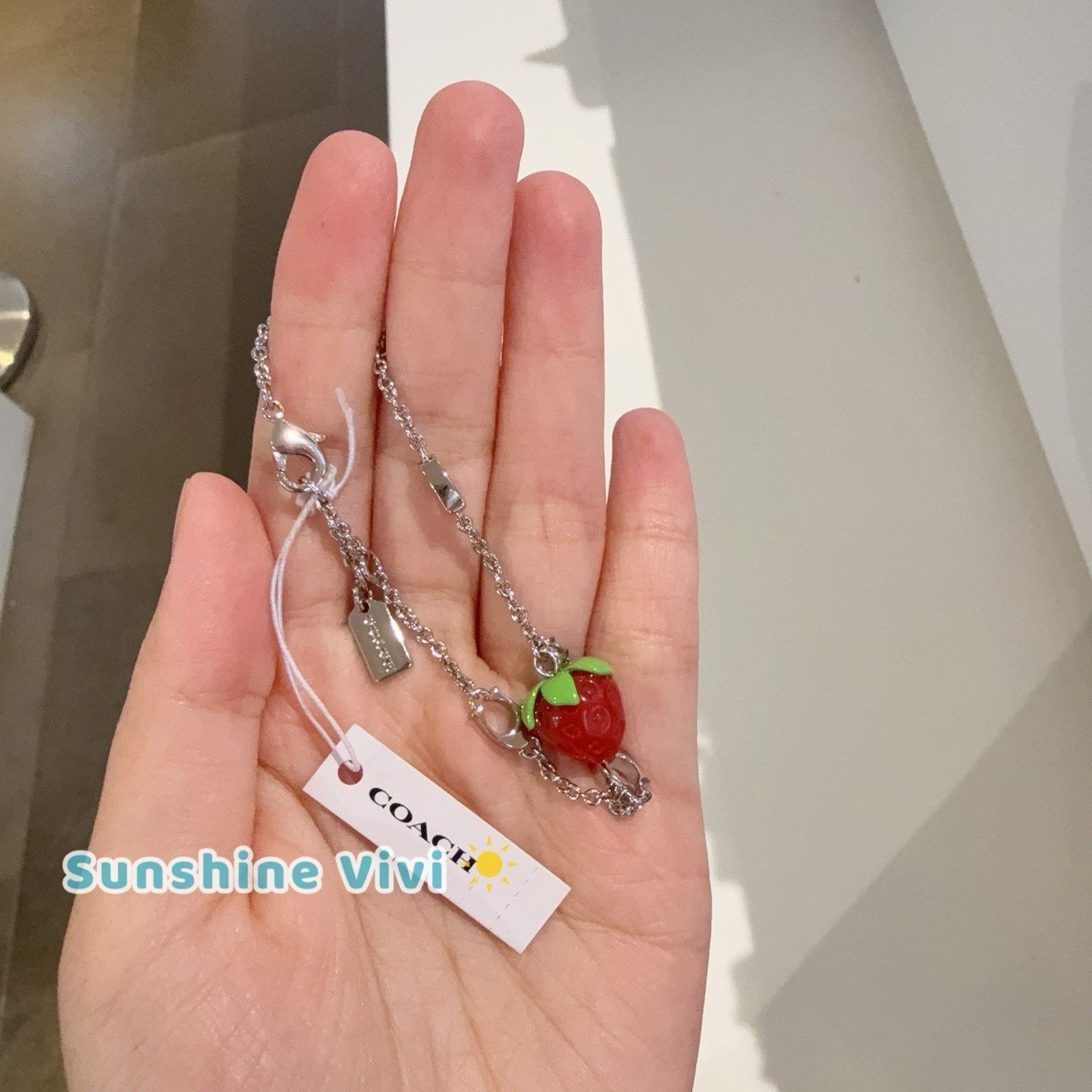 Coach NWT COACH CBB21 Strawberry Charm Bracelet Silver/Multi Size ONE SIZE - 1 Thumbnail