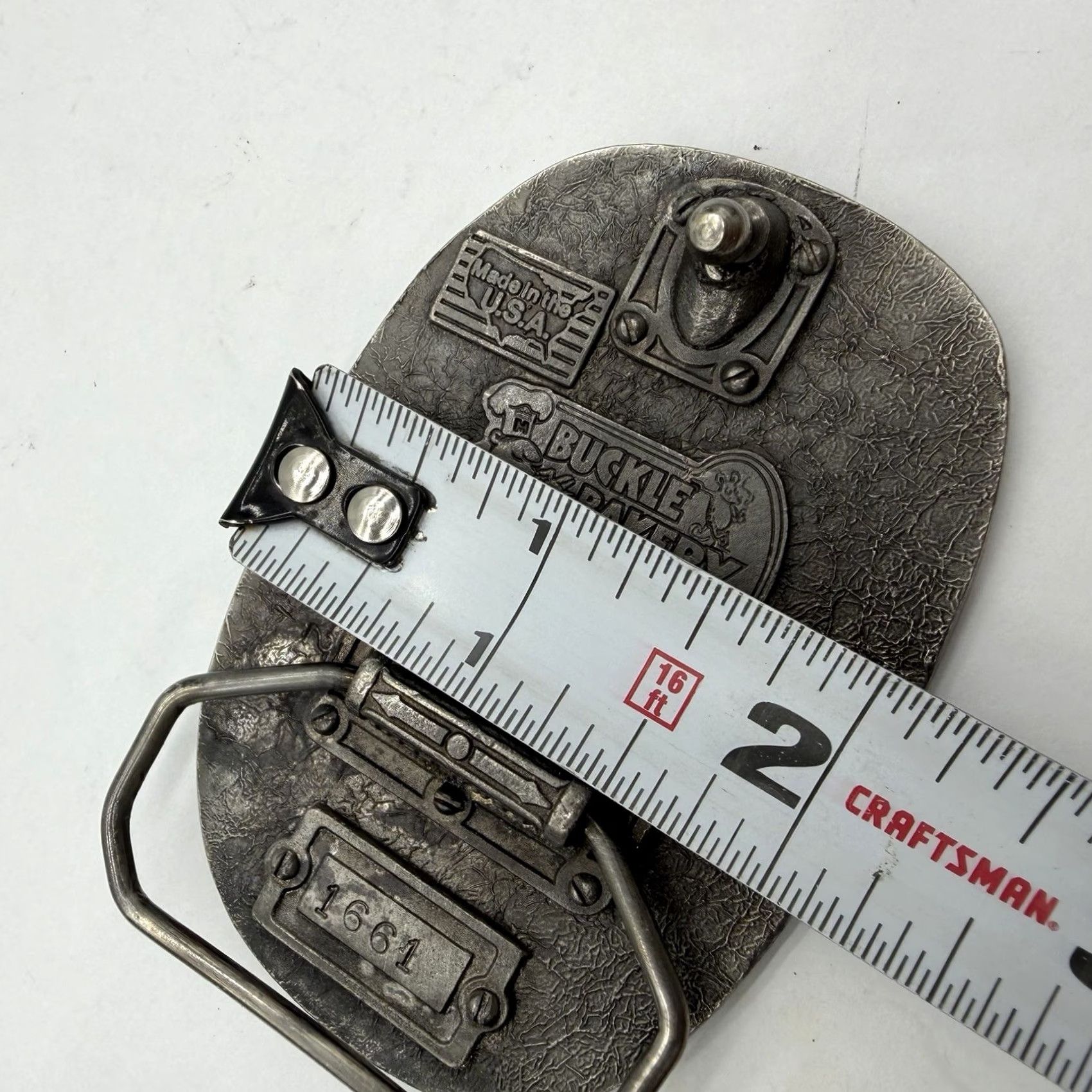 Vintage Buck le Bakery EMT Emergency Medical Technician Caduceus Helix Blue Enamel Belt Buckle Men Brown? Size ONE SIZE - 2 Thumbnail