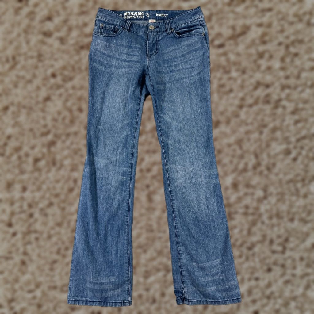 Mossimo Mossimo Jeans Womens 7 Blue Denim Boot Cut Cotton Blend Low Rise Size 28" / US 6 / IT 42 - 1 Thumbnail