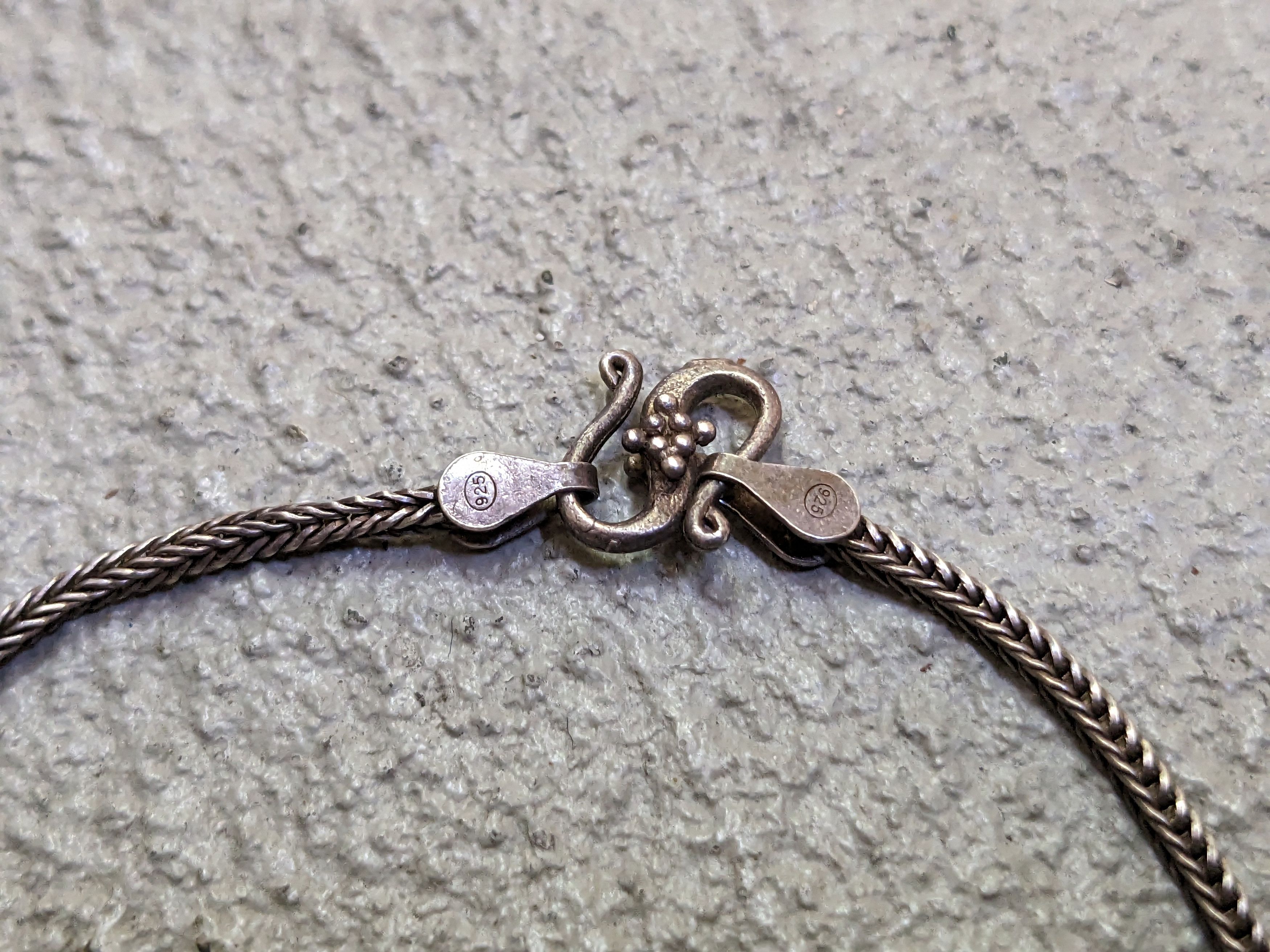 Jewelry × Vintage Vintage Sterling Silver Bracelet 7.25" Wheat Foxtail Bead Size ONE SIZE - 5 Thumbnail
