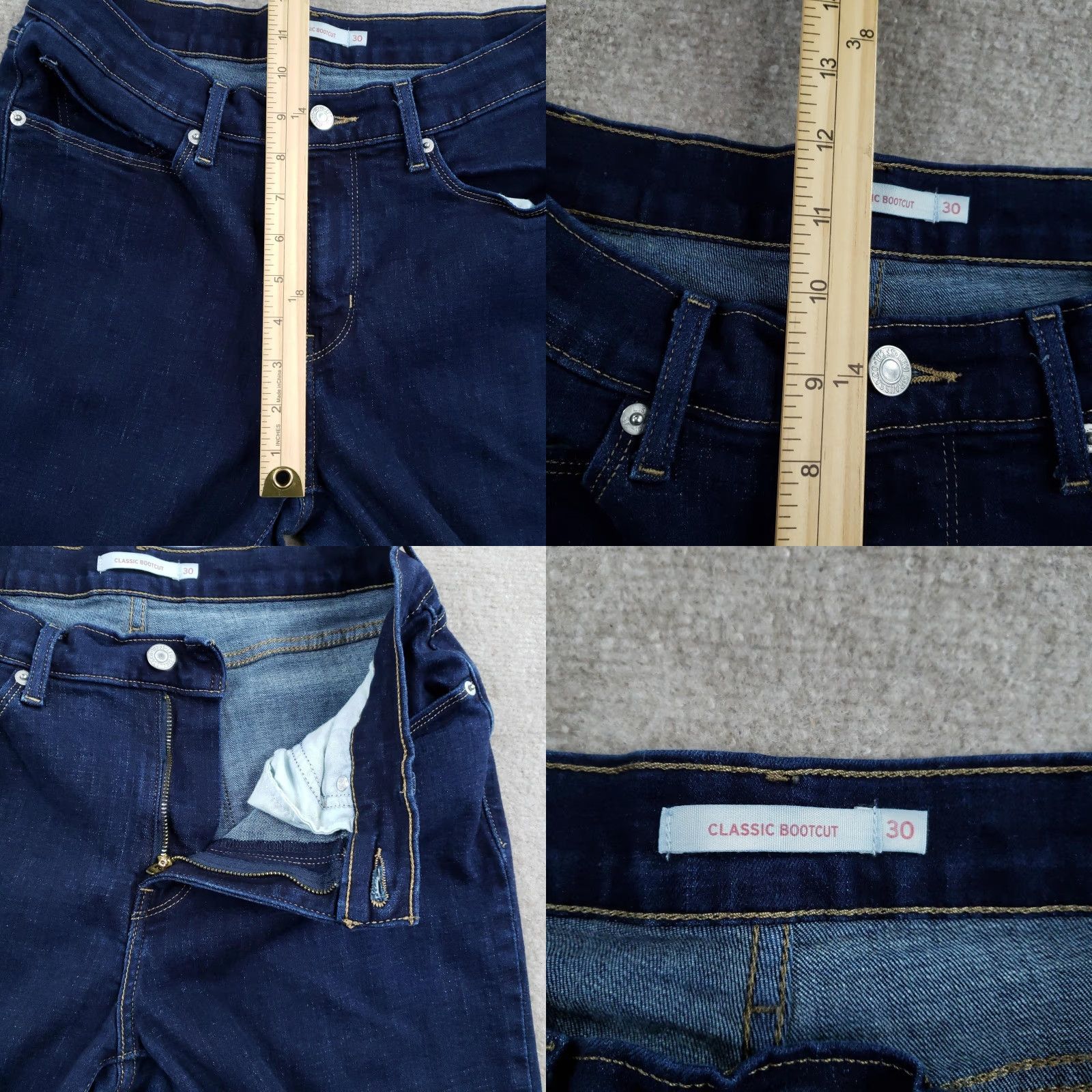 Levi's Levi's Classic Bootcut Jeans Womens 10M 30x30 Dark Wash Blue Denim Stretch Size 30" / US 8 / IT 44 - 8 Thumbnail