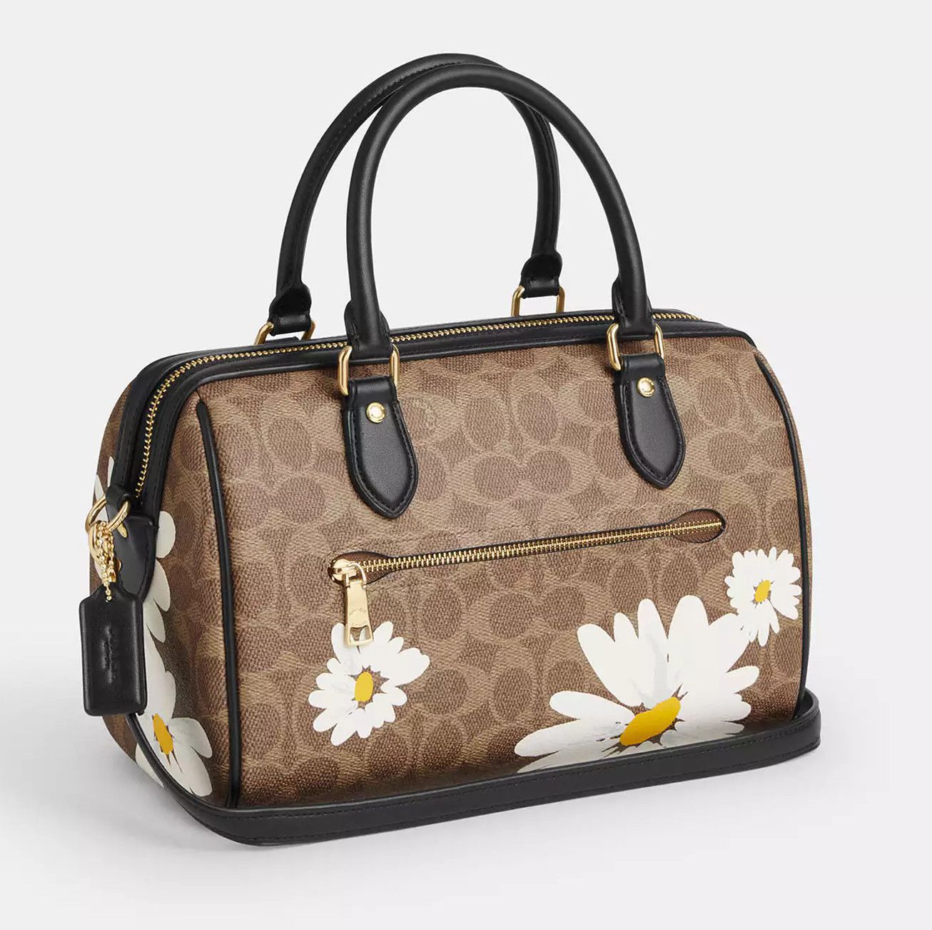 Coach Rowan Satchel Bag In Signature Canvas With Floral Print Size ONE SIZE - 7 Thumbnail