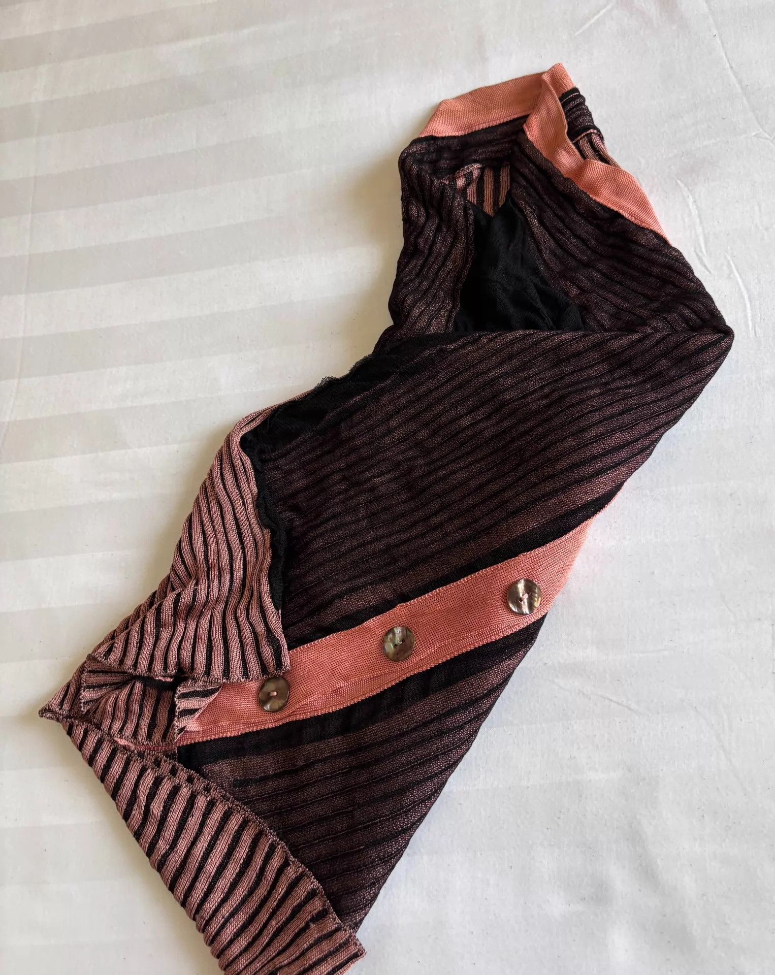 Jean Paul Gaultier JPG Vintage Knit & Tulle Stripe Cardigan 40 Size S / US 4 / IT 40 - 9 Thumbnail