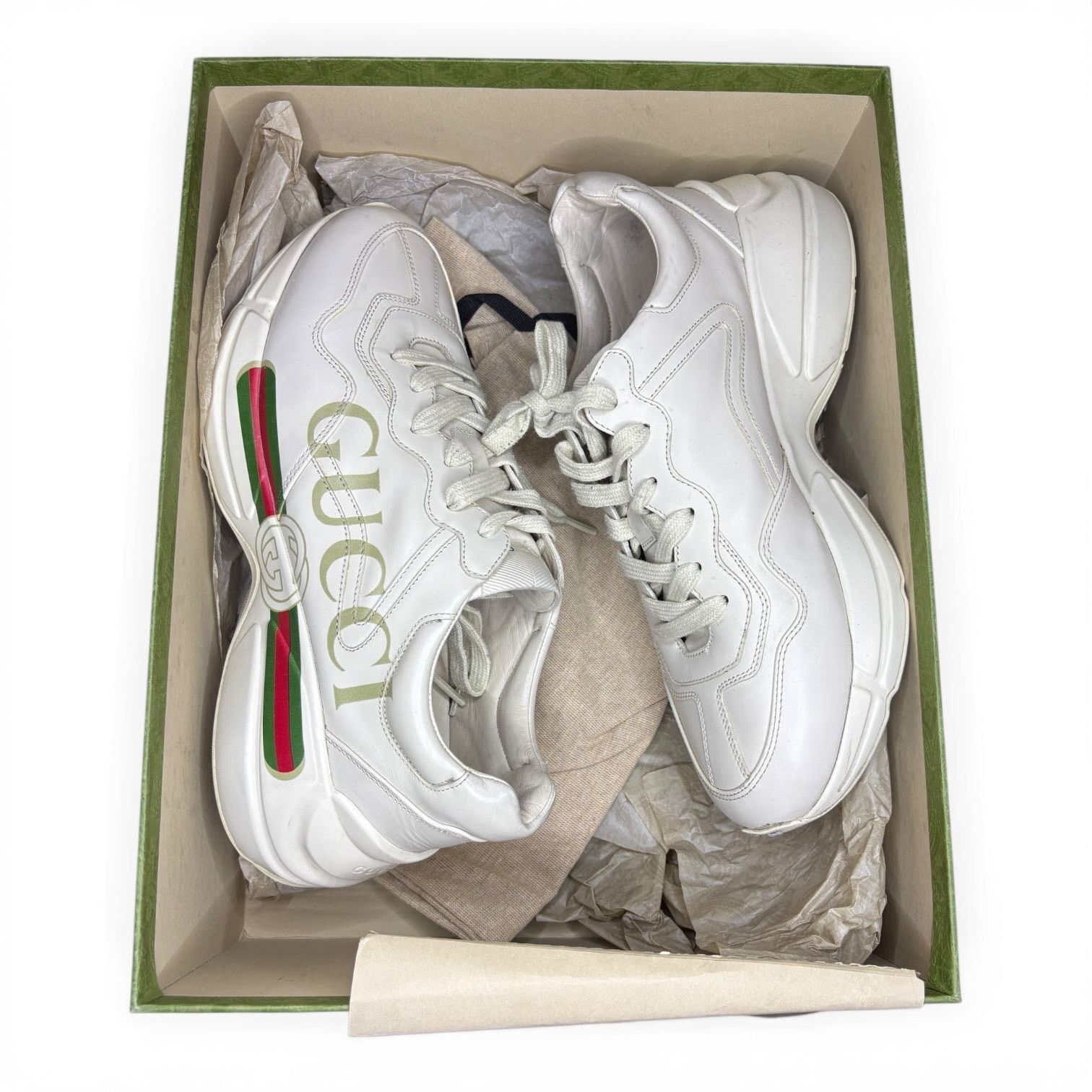 Gucci Gucci Rython White Logo Sneaker Sneakers | 8.5G Size US 9 / EU 42 - 1 Thumbnail