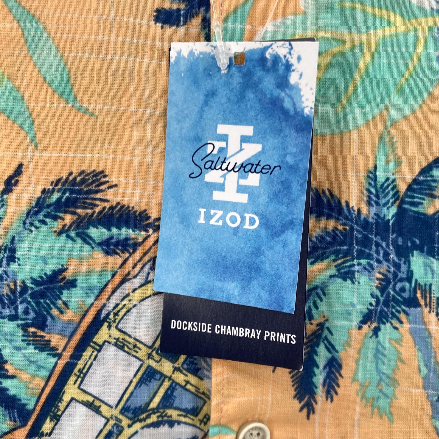 Izod IZOD Saltwater Shirt 2XL Mens Caramel Cream Dockside Hawaiian Floral Cotton NWT Size US XXL / EU 58 / 5 - 3 Thumbnail