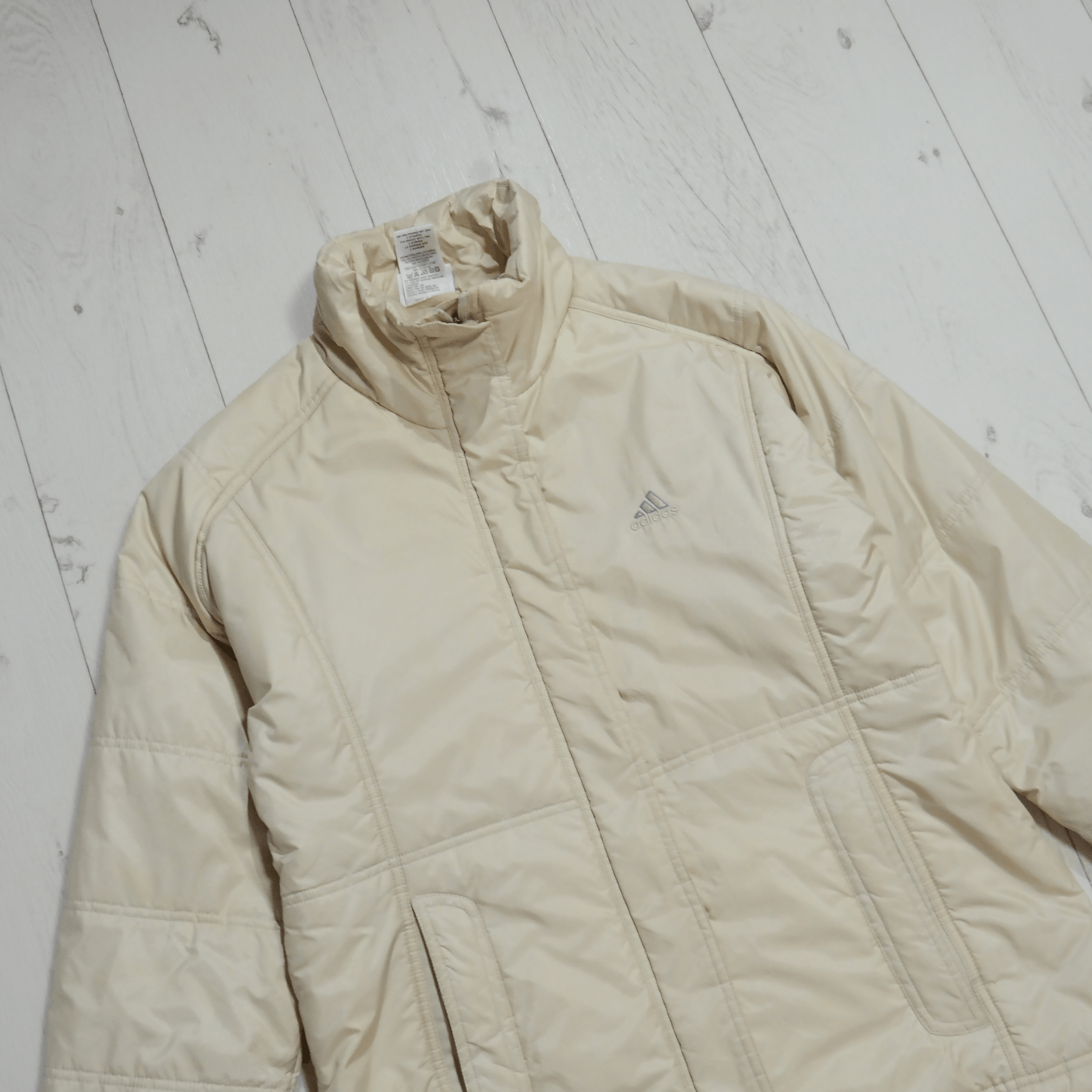 Adidas × Vintage Vintage Adidas Jacket size UK 12 USA M Puffer Ivory AQ2002 Size M / US 6-8 / IT 42-44 - 3 Thumbnail