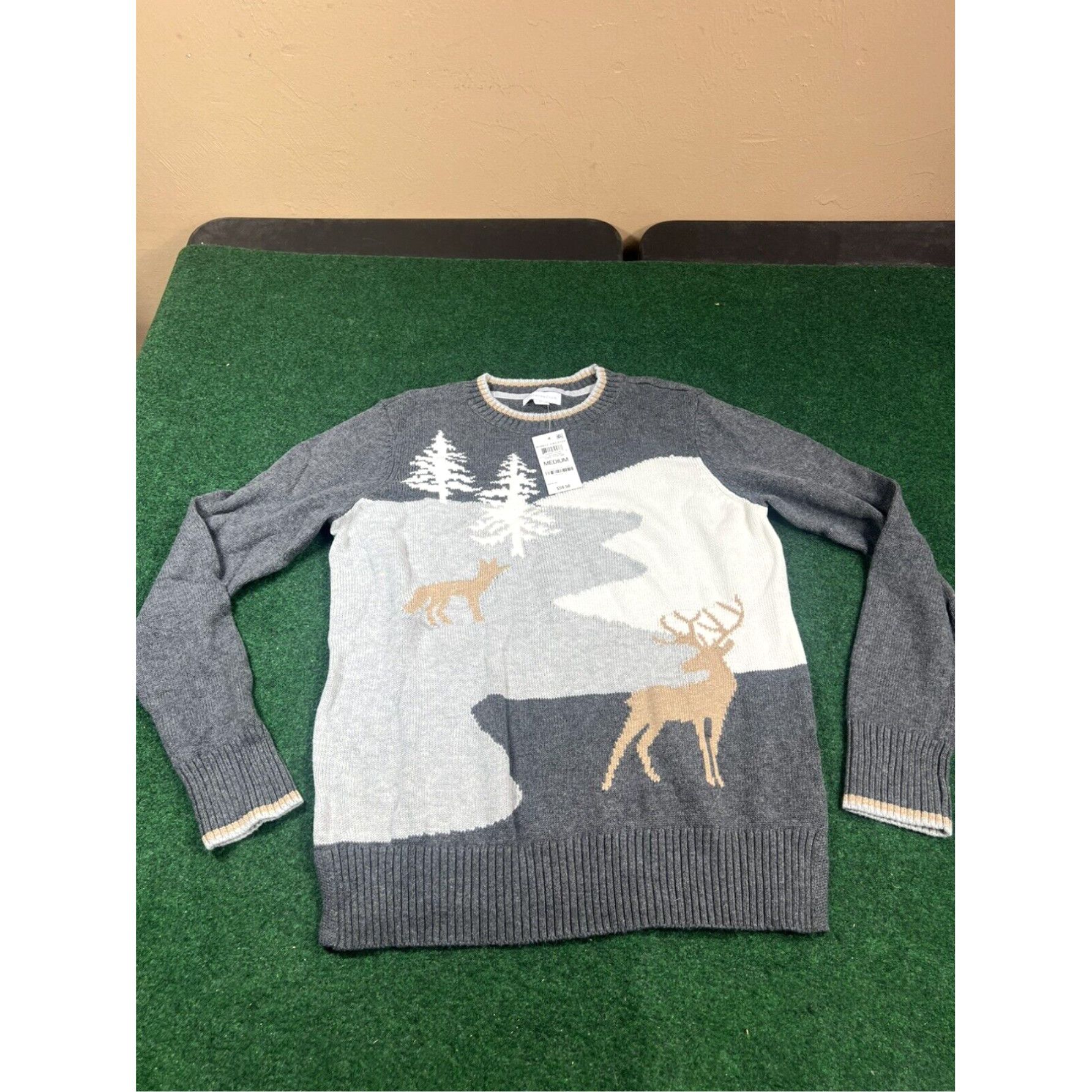 Charter Club Charter Club Whimsy Sweater Womens Size Medium Holiday Snow Reindeer New $59.50 Size M / US 6-8 / IT 42-44 - 1 Thumbnail